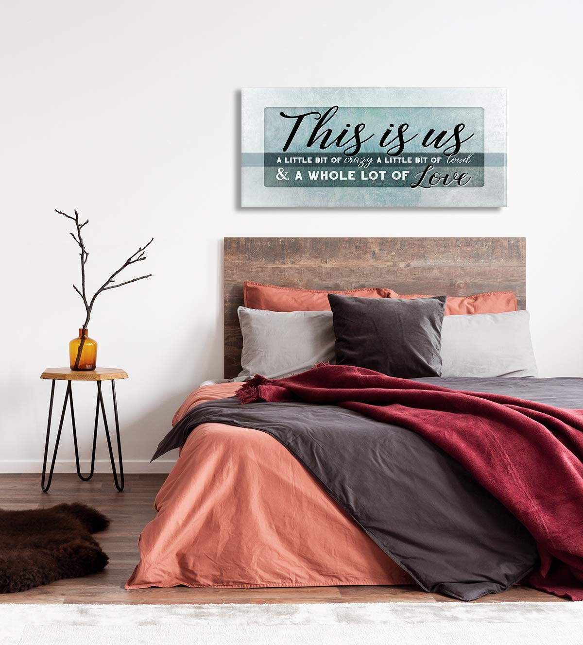 This Is Us Framed Wall Art - Large Canvas Farmhouse Decor for Living Room, Family Wall Art Housewarming Gift (Teal, 42x19) | Perfect for Home Decor, New Home Gifts & Cozy Farmhouse Style