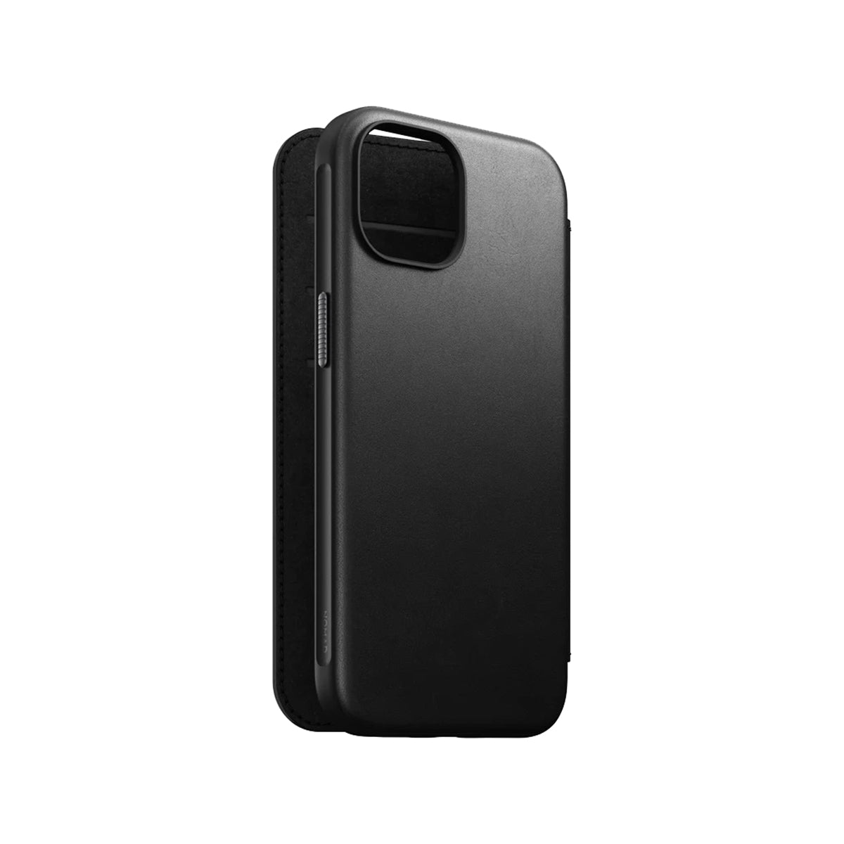 Premium Genuine Leather Folio Case for iPhone 15 - Slim Protective Cover with Card Slots (Black) | Perfect for Business Professionals & Daily Commuters