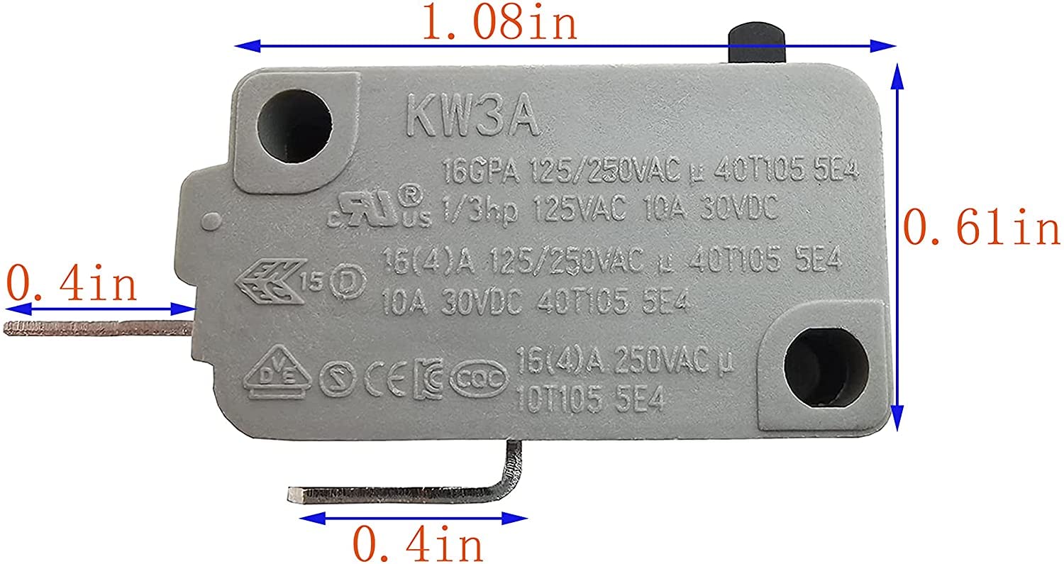 KW3A Microwave Oven Door Switch 16A 125/250V - 2 Normally Open & 1 Normally Close Replacement Part for Microwave Repair - Perfect for Home Appliance Maintenance and DIY Fixes