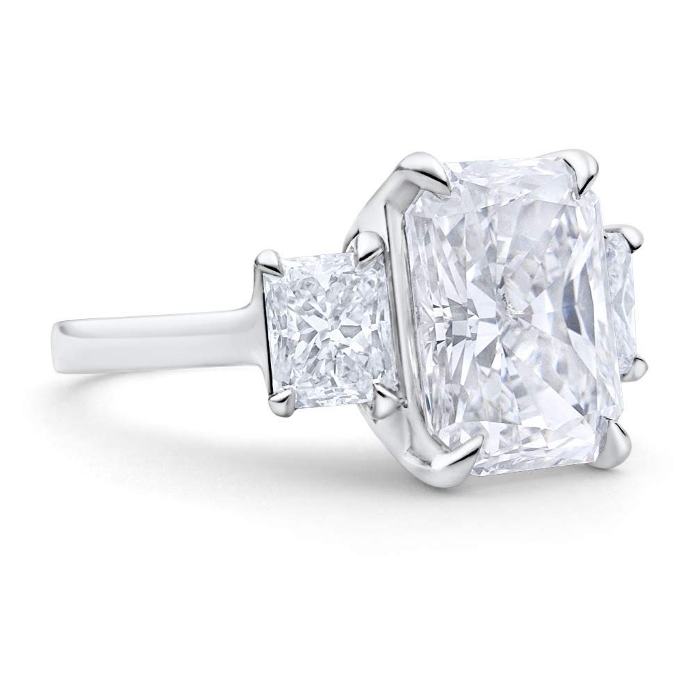 9TCW Radiant Colorless VVS1 Moissanite Engagement Ring - Wedding, Anniversary & Promise Ring with Halo & Solitaire Setting | Perfect for Proposals, Bridal Jewelry & Special Occasions