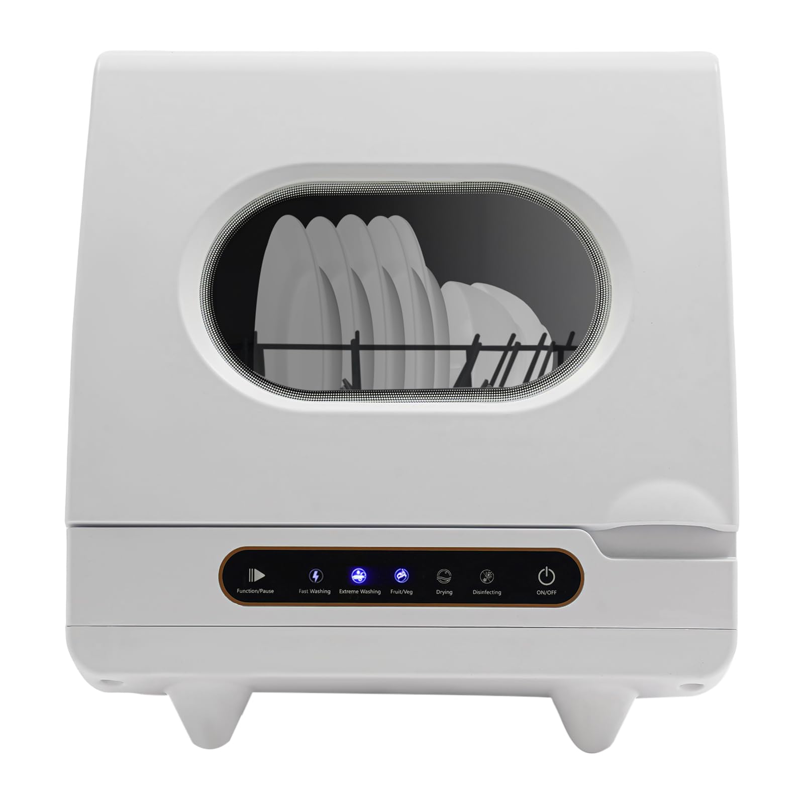 1200W Portable Countertop Dishwasher - Compact Automatic Dishwashing Machine with 5 Wash Programs, Water Lift & Drain System | Perfect for Small Kitchens, Apartments, RVs & Dorm Rooms | Cleans, Purifies & Stores Dishes (15.7x15.7x17.7 Inches)