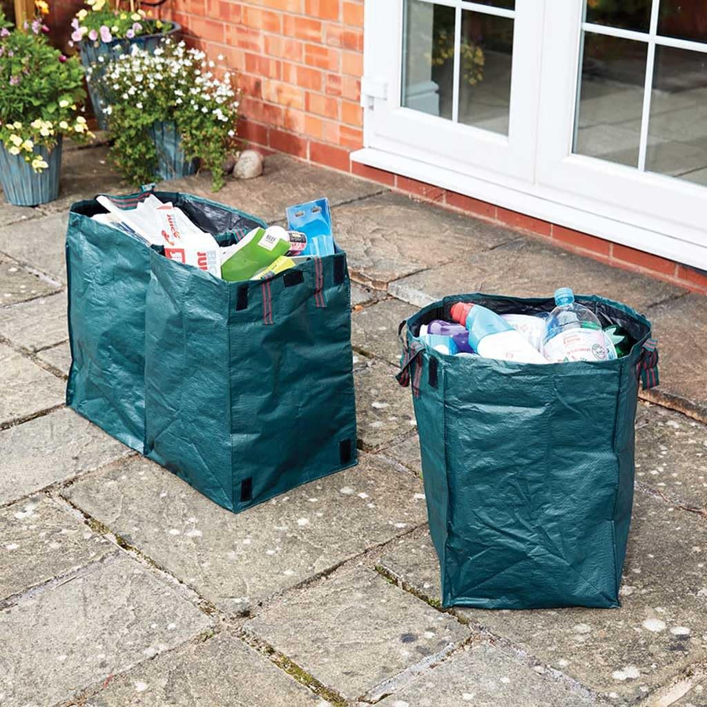 Bosmere G347 Reusable Recycling Bags - Set of 3 Heavy Duty Eco-Friendly Grocery Bags for Kitchen, Supermarket & Outdoor Waste Collection