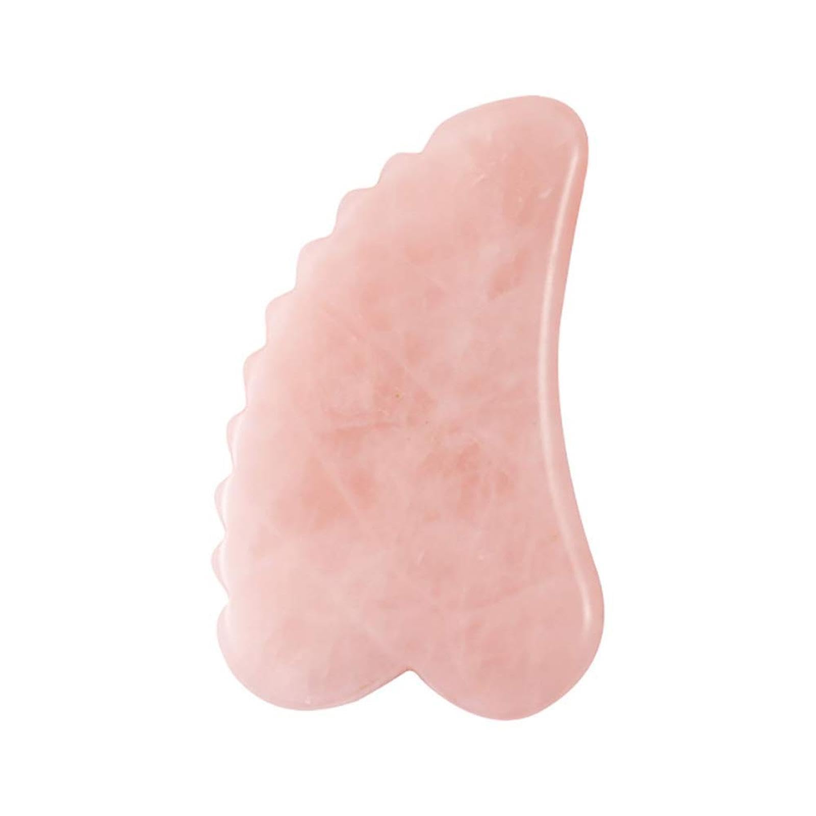 1 Pack Rose Quartz Gua Sha Facial Tool with Comb Edge - Heart Shape Massage Plate for Skincare, Lymphatic Drainage & Relaxation | Perfect for Home Spa, Self-Care & Beauty Routine