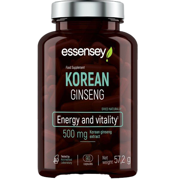 Essensey Korean Ginseng Extract 500mg - 90 Capsules for Energy Boost & Immune Support | Herbal Supplement for Daily Wellness & Vitality