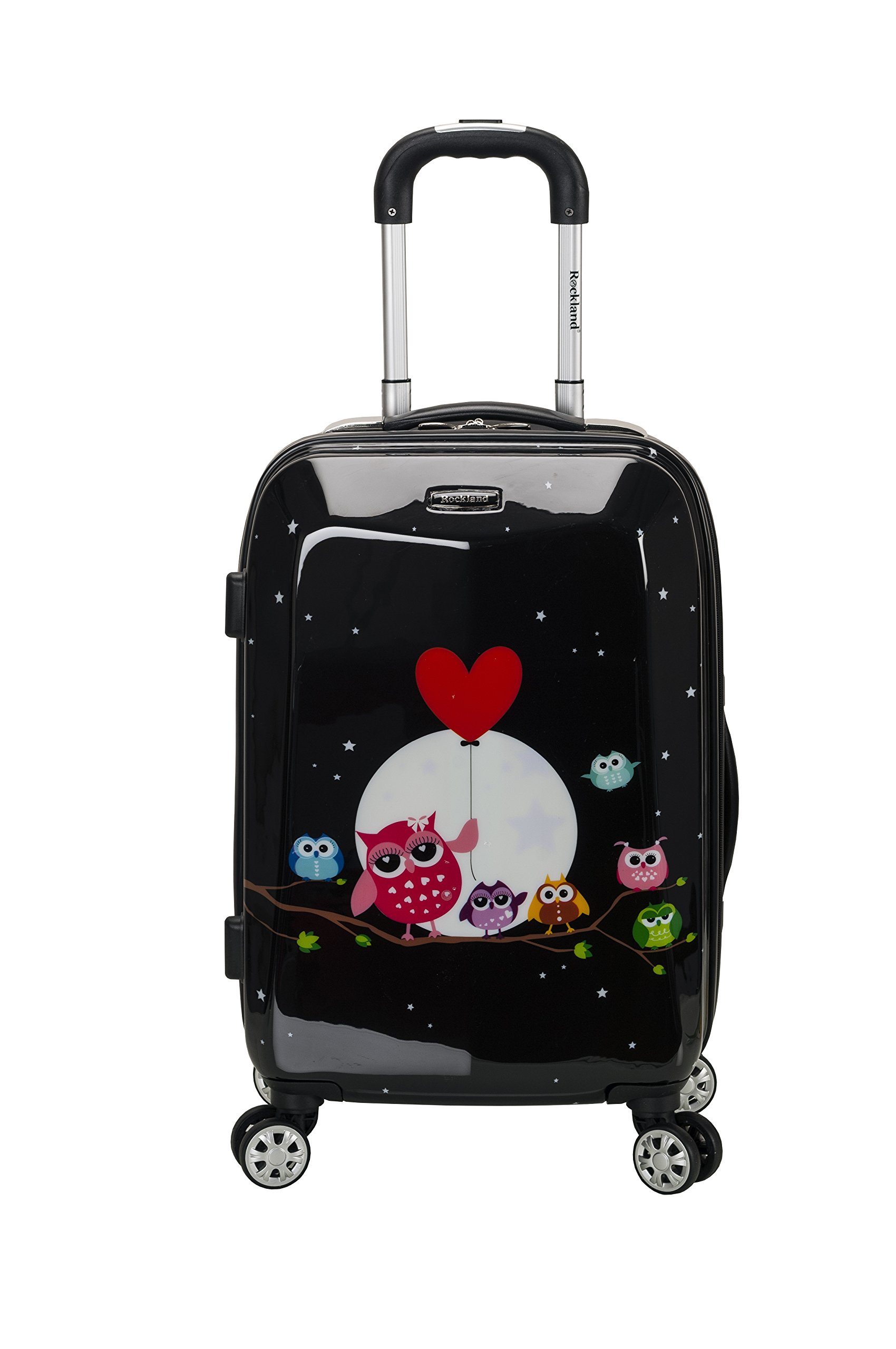 Rockland Vision 20-Inch Hardside Spinner Wheel Carry-On Luggage - Lightweight Durable Suitcase for Travel, Night Owl Design | Perfect for Business Trips, Weekend Getaways & Airplane Cabin Use