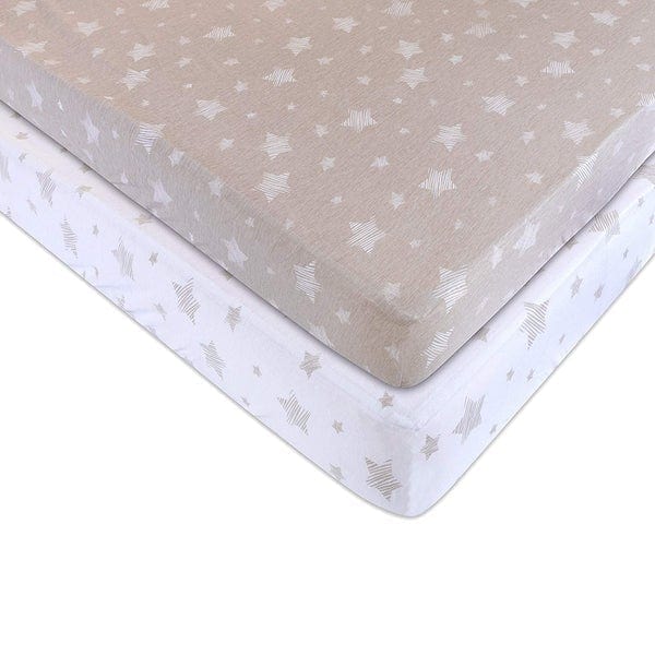 Elys & Co 2 Pack 100% Cotton Crib & Toddler Bed Sheets - Soft Breathable Nursery Bedding for Boys & Girls - Perfect for Daycare, Home Nursery & Travel