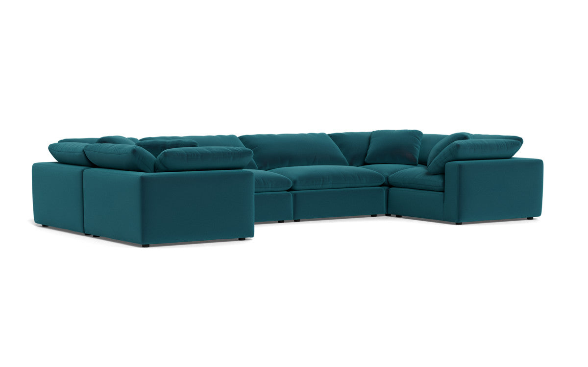 Fluffy 4-Piece U-Shaped Sectional Sofa Set - Soft Corner Couch for Living Room, Family Room or Lounge Area - Perfect for Movie Nights and Entertaining Guests