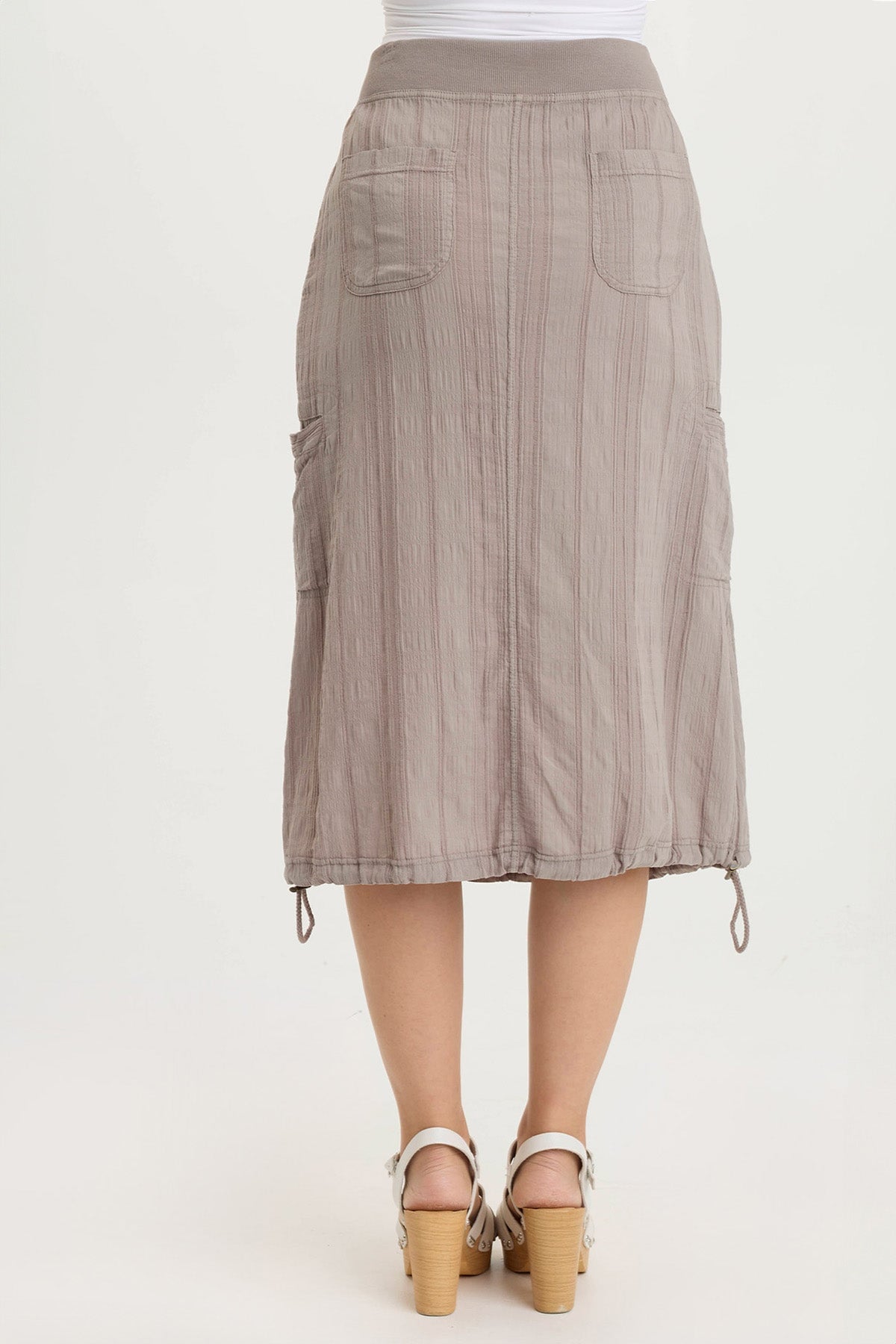 Aracelle Textured Gauze Cargo Bubble Hem Skirt - Women's Boho Chic Casual Skirt for Summer, Beach, and Festival Outfits