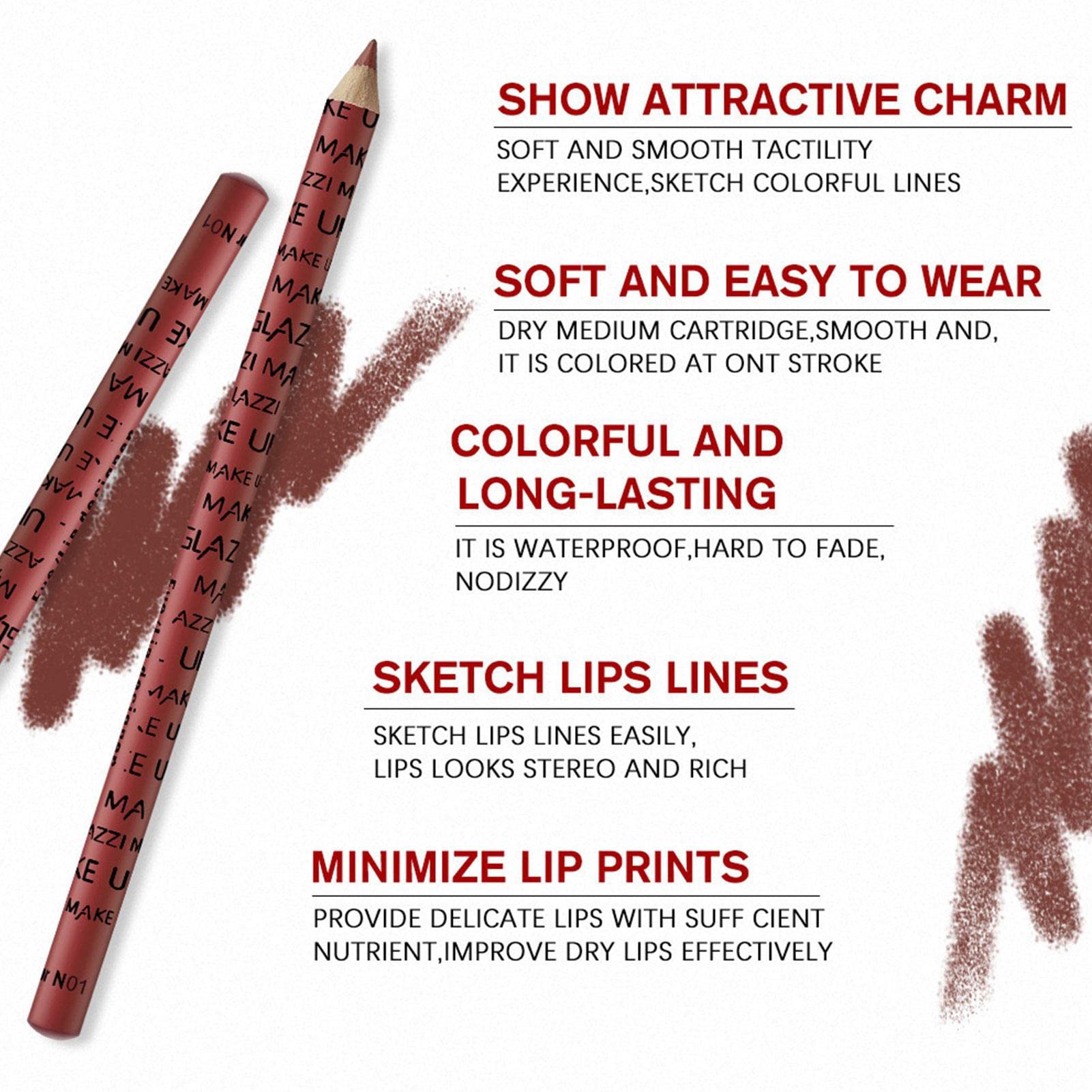 12 Color Matte Lip Liner Pencil Set - Professional Velvet Lipstick Pencils for Women & Girls | Long-Lasting Lip Makeup for Everyday Wear, Parties & Special Occasions