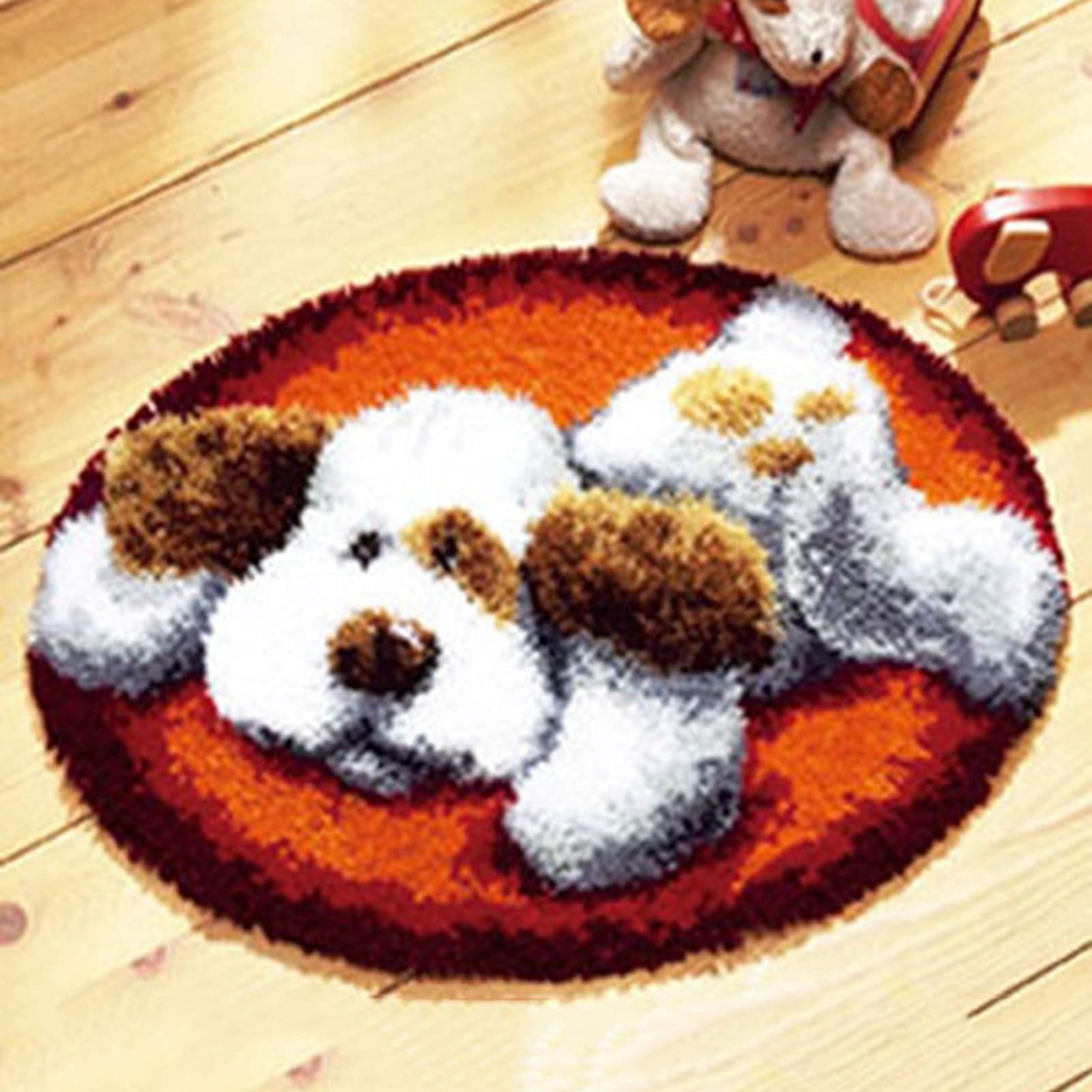 DIY Puppy Latch Hook Rug Kit for Adults & Kids - Beginner Friendly Crochet Kit with Pre-Printed Canvas & Yarn - Perfect for Home Decor, Crafts & Gift Giving