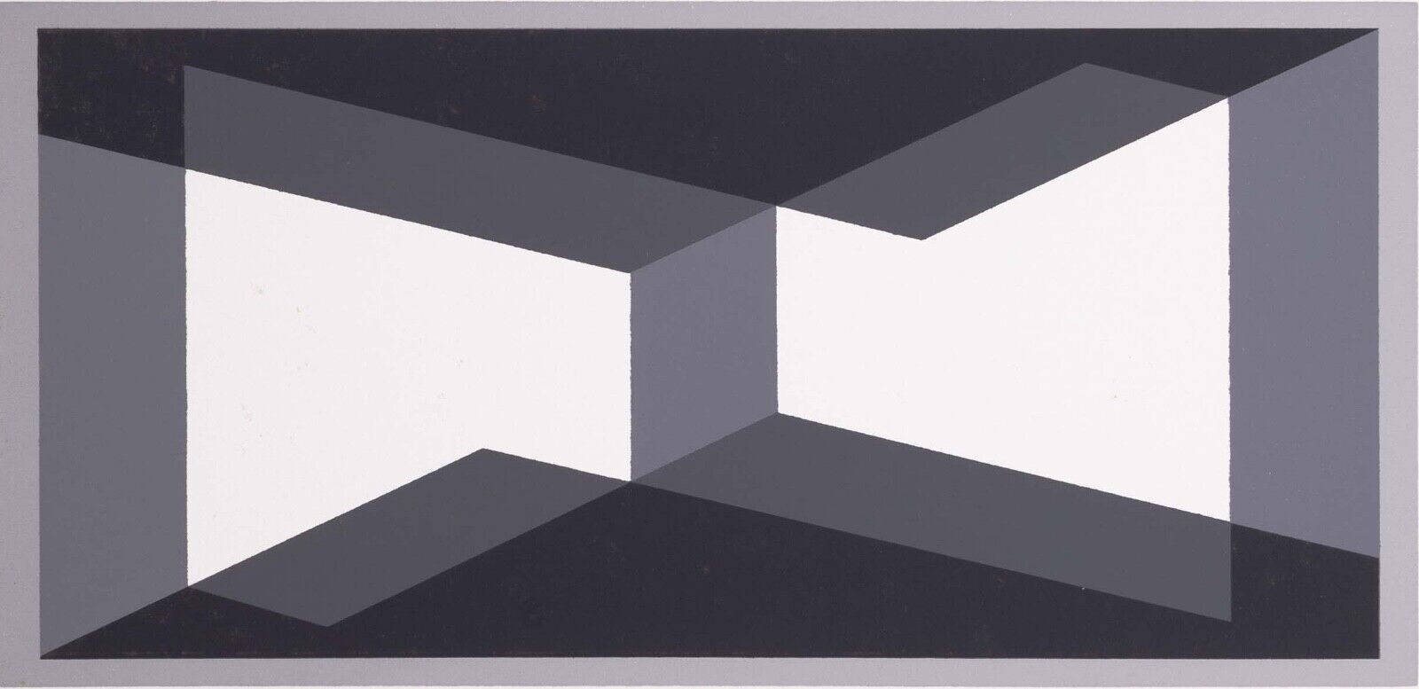 Josef Albers Homage to the Square Grey Yellow Modern Art Screenprint - Abstract Geometric Wall Decor for Living Room & Office