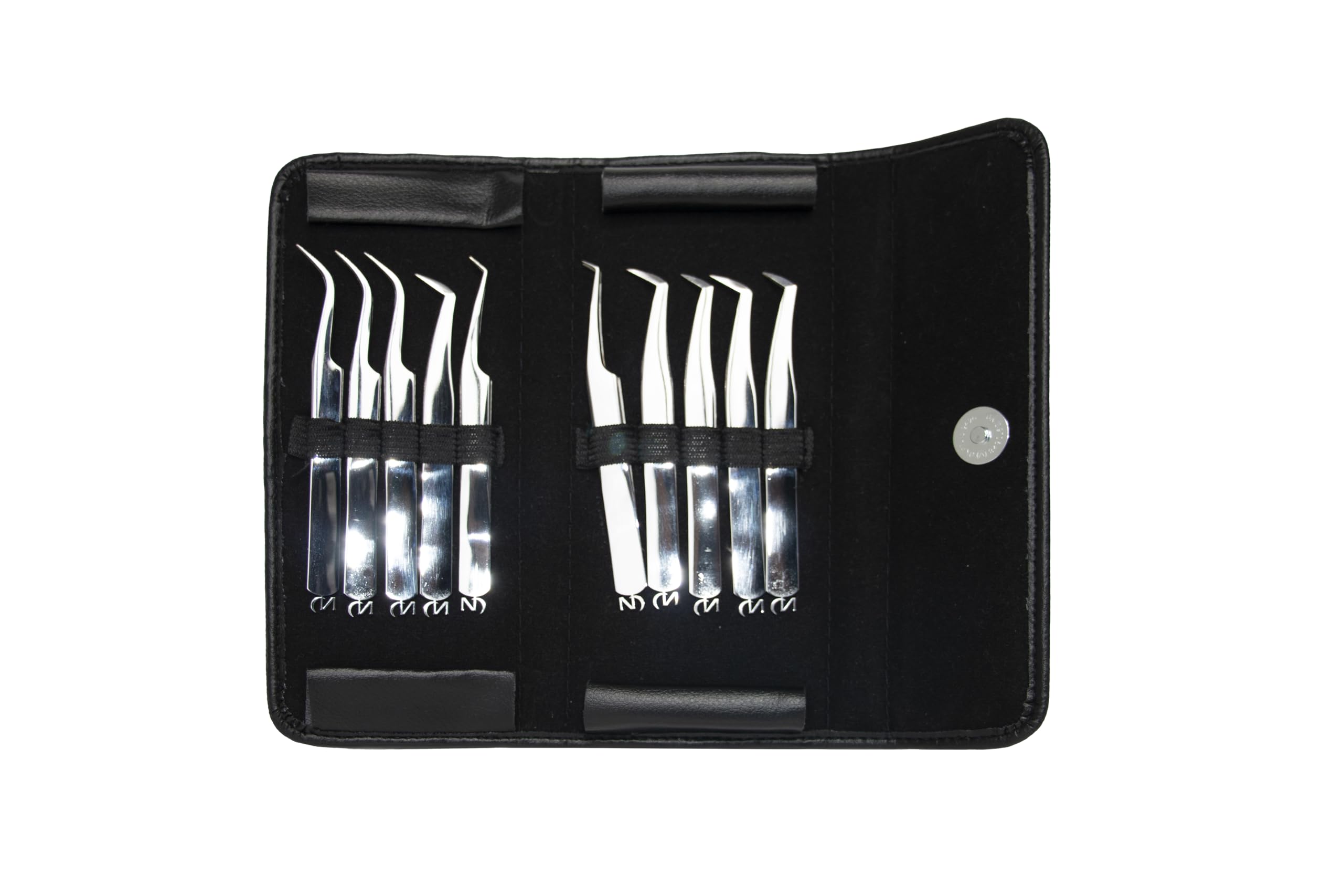 Professional Lash Tweezer Holder - 10-Slot Organizer Case for Eyelash Extensions Tools (Black) - Perfect for Salon, Spa & Home Use by Beauty Professionals