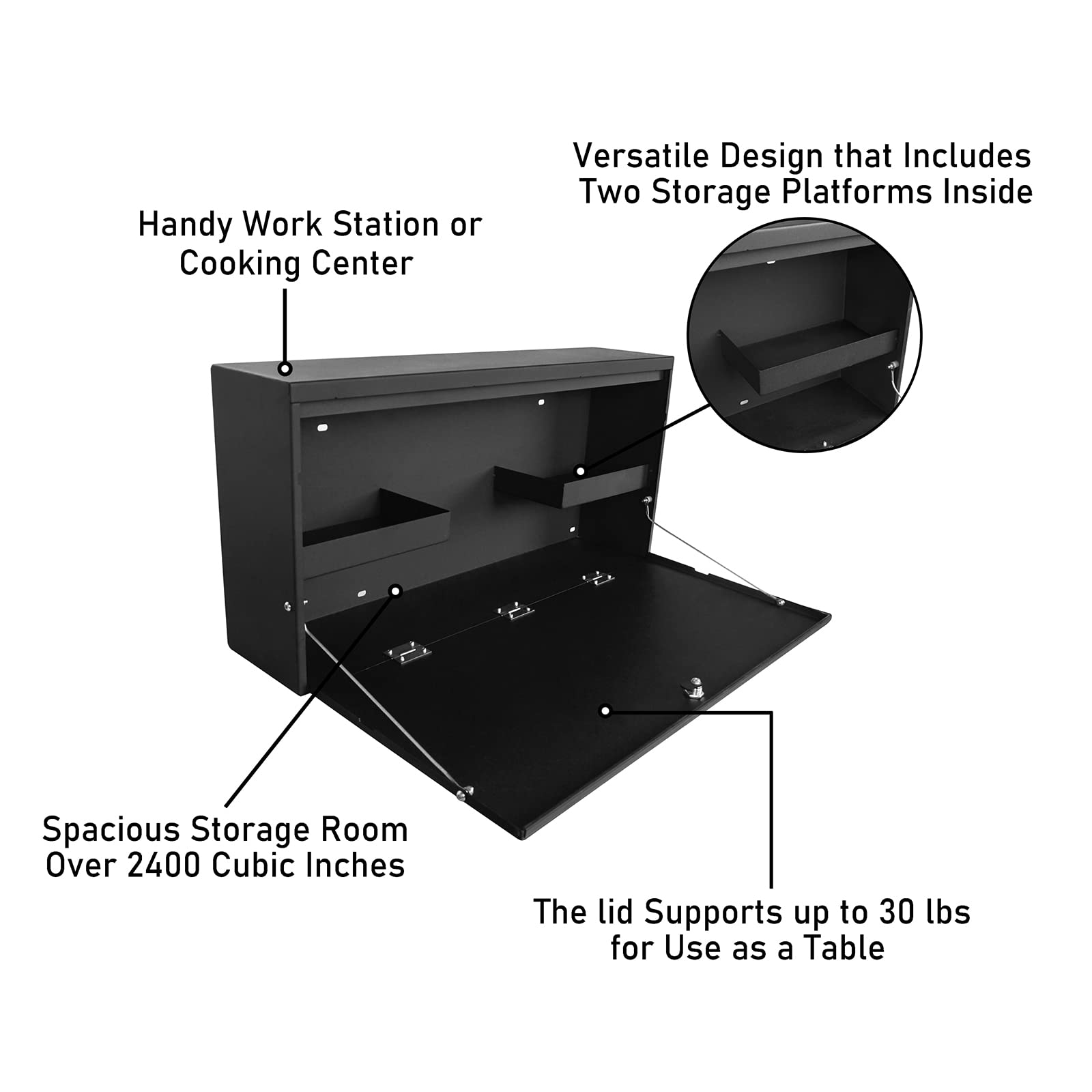 u-Box Wrangler Tailgate Table Storage Lock Box for Jeep Wrangler JL (2018-2025) | Heavy-Duty Cargo Organizer | Perfect for Camping, Off-Roading & Outdoor Adventures
