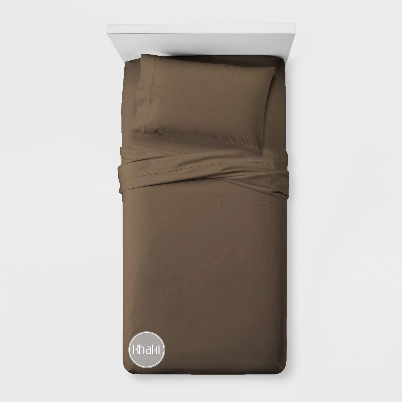 FBTS Basic Khaki Twin Size Bed Sheets - 18