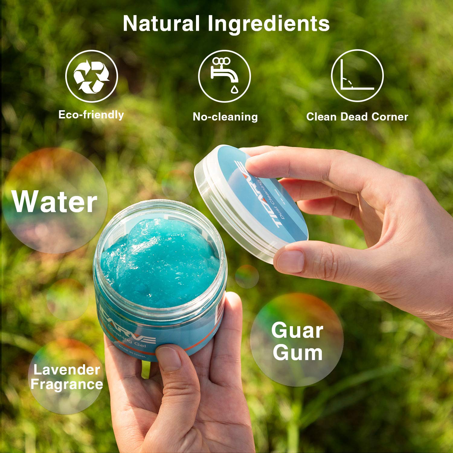TICARVE 2-Pack Car Cleaning Gel Putty (320g/11.2oz) - Auto Interior Detailing Slime for Dashboard, Vents & Keyboard - Sticky Dust Remover for Car, Electronics & Home Use - Blue Cleaning Gel Kit
