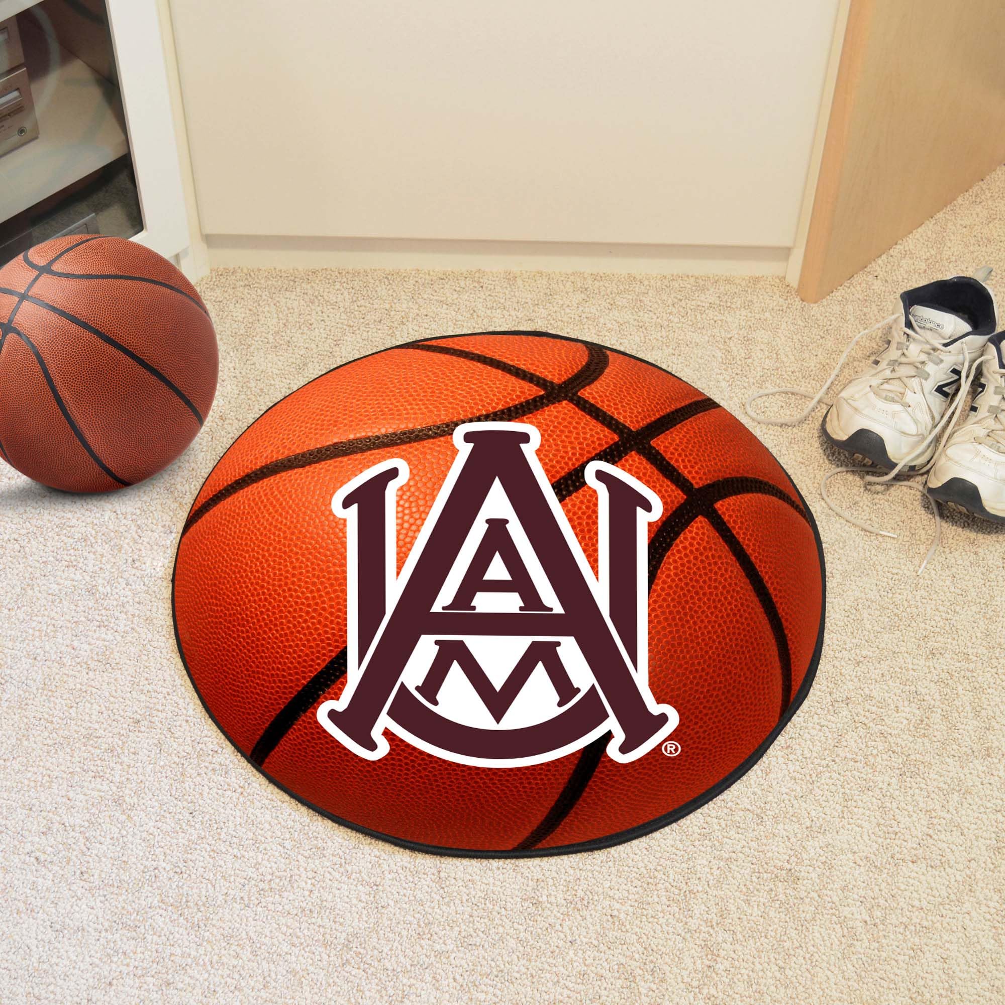 Alabama A&M Bulldogs Basketball Rug - 27in Fan Mat for Sports Room Decor
