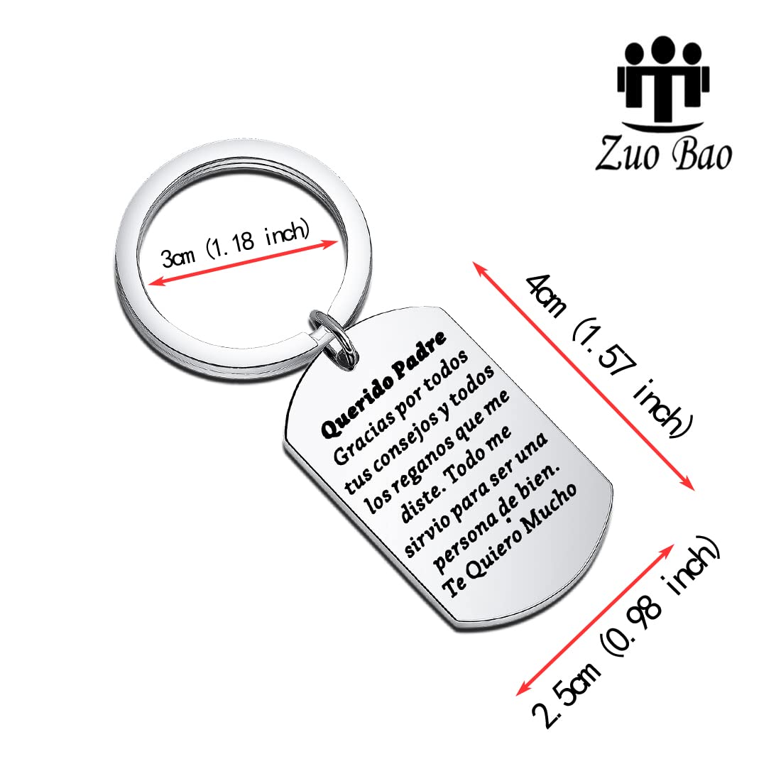 Spanish Gifts for Dad - Querido Padre Keychain | Engraved Father's Day Gift for Spanish-Speaking Dads | Perfect for Birthday, Father's Day & Special Occasions