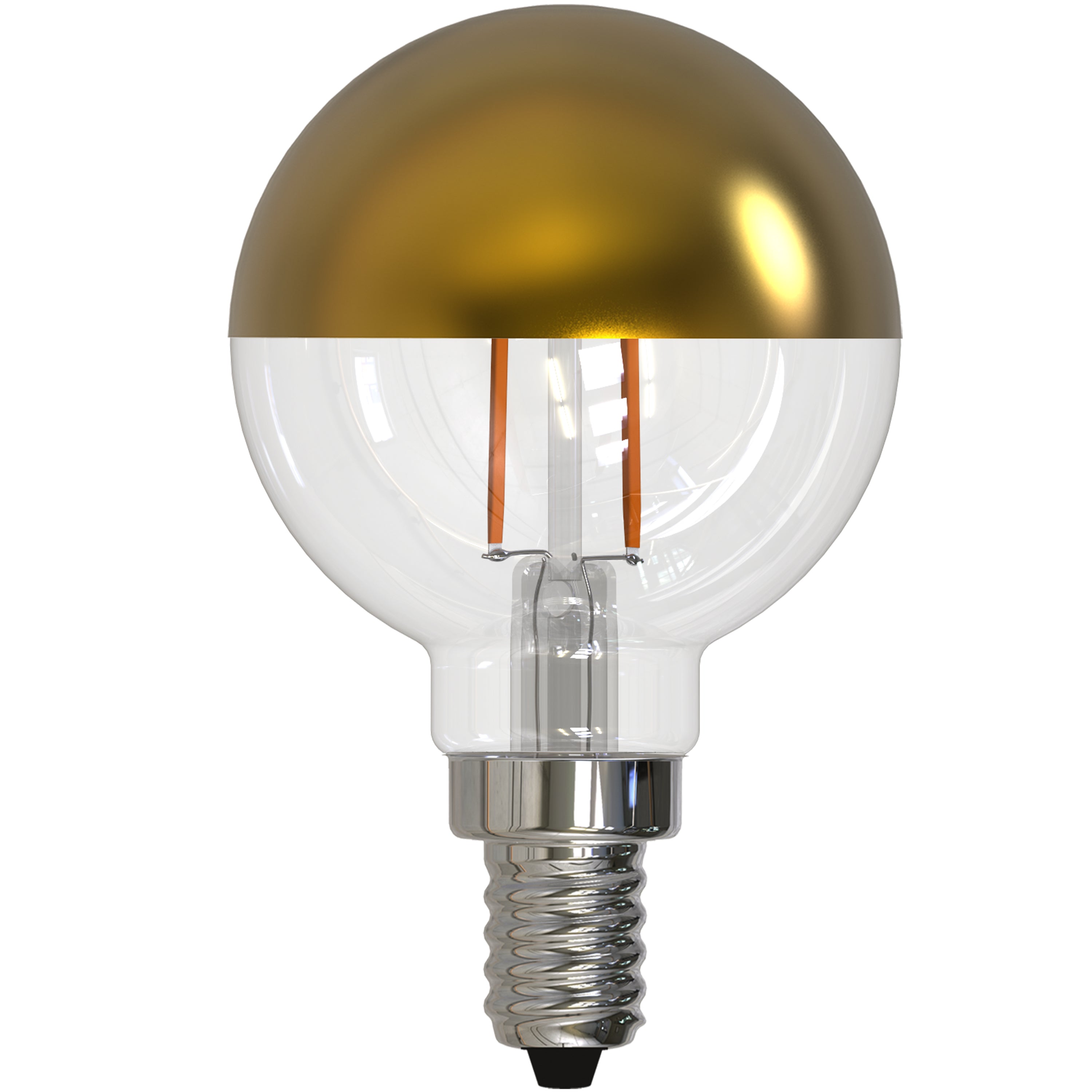 2.5W LED G16 Bulb - Half Gold Finish, Warm White 2700K - Perfect for Chandeliers, Wall Sconces, and Decorative Lighting