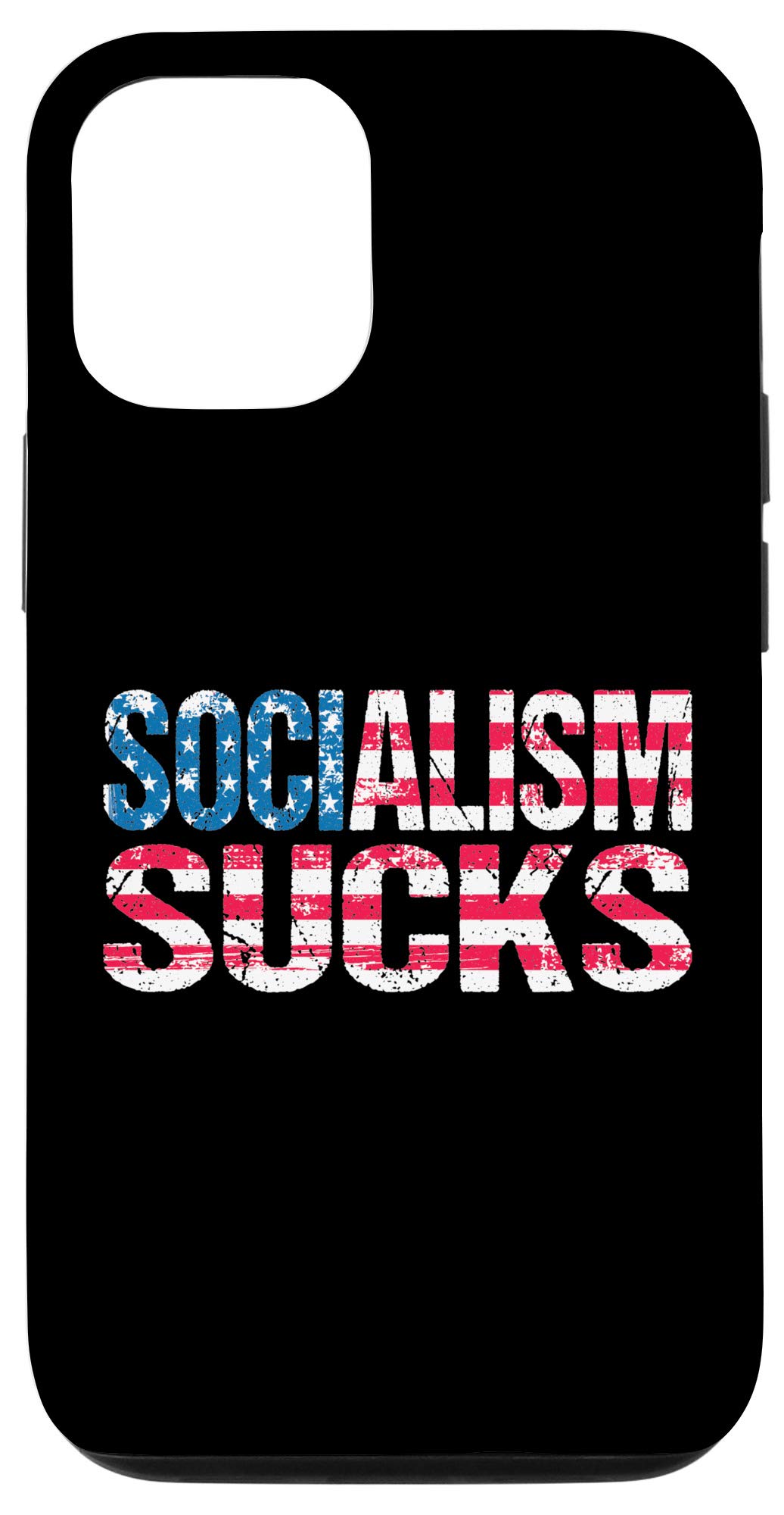iPhone 12/12 Pro Patriotic Case - American Flag Design with Anti-Socialist Saying | Perfect for Conservatives & Freedom Lovers | Show Your Patriotism at Work, School or Daily Life