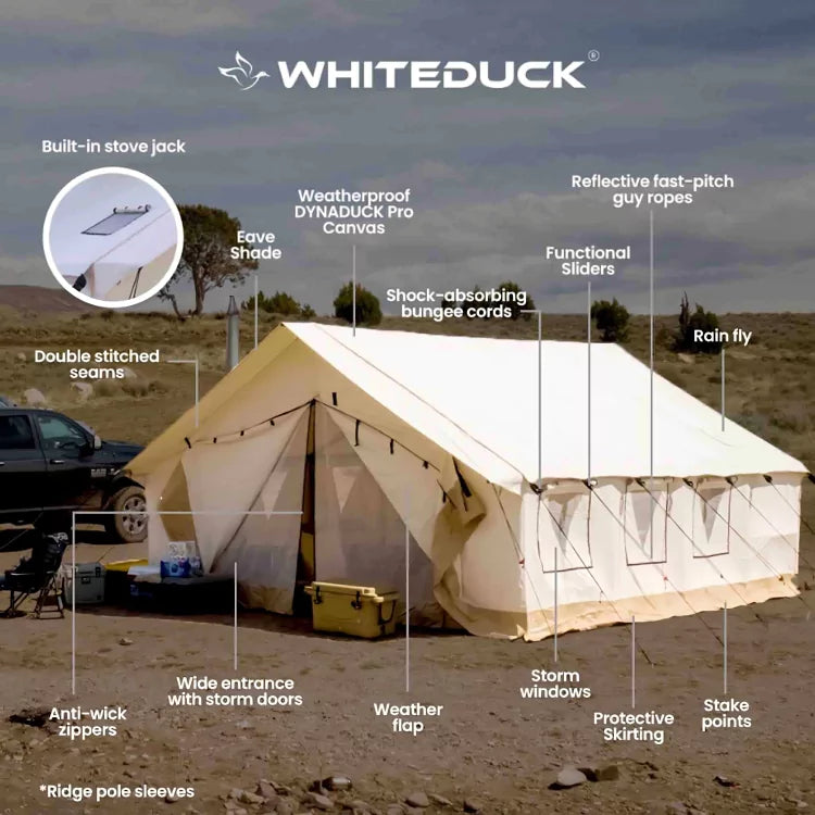 16'x20' Alpha Wall Tent - Durable Waterproof Canvas Camping Tent for Outdoor Adventures, Hunting & Family Camping Trips