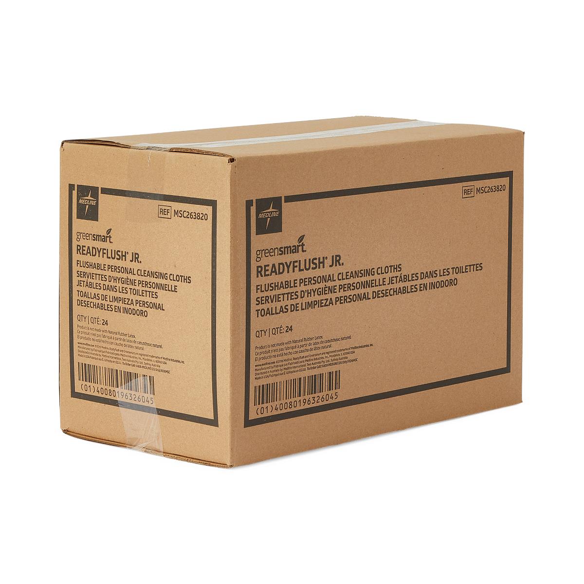 ReadyFlush Fragrance Free Flushable Wipes, 7x8 Inches, 40 Wipes per Pack (Case of 24 Packs) - Gentle & Safe for Sensitive Skin, Ideal for Travel, Camping, and On-the-Go Hygiene