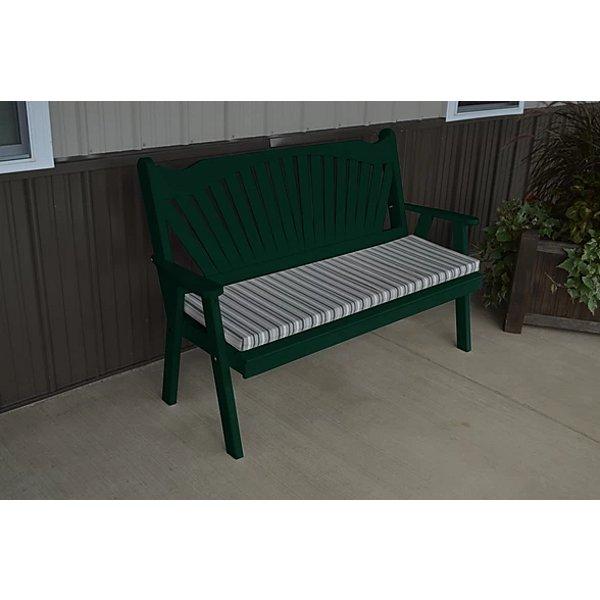 Yellow Pine Fanback Garden Bench - Rustic Outdoor Seating for Patio, Porch, and Backyard - Perfect for Relaxing and Entertaining Guests