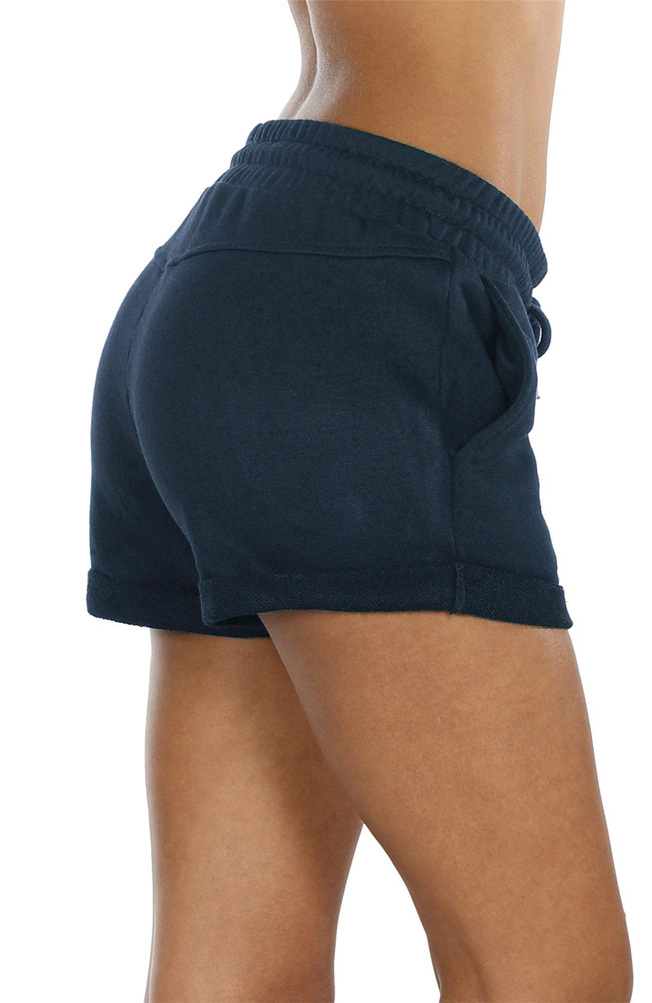 Icyzone Women's Workout Lounge Shorts - Athletic Running Jogging Cotton Sweat Shorts for Yoga, Gym & Casual Wear