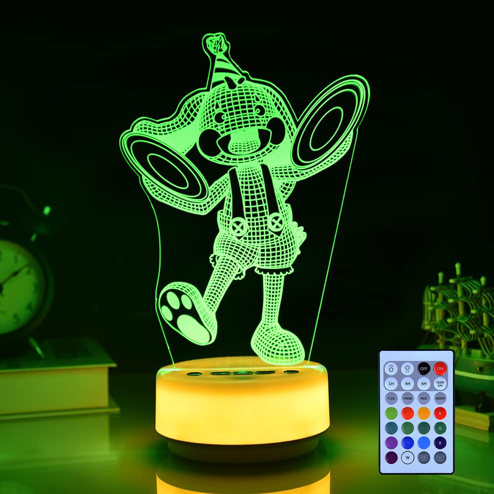 Bunzo Bunny Night Light - 14 Color Kawaii LED Mood Lamp for Kids Room, Warm White Base Poppy Playtime Decor - Perfect Birthday & Holiday Gift for Boys and Girls | Nursery Lighting, Bedside Companion, Gaming Room Decor
