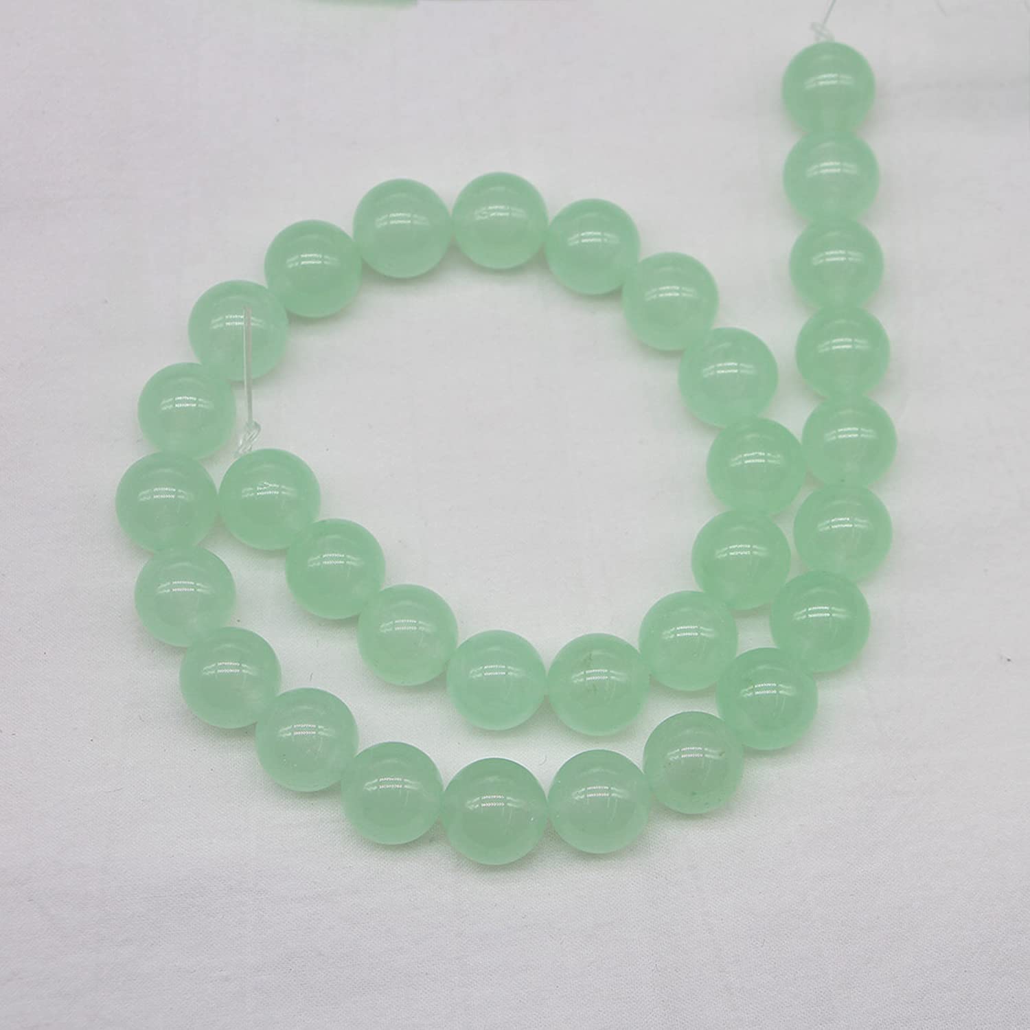 6mm Natural Green Jade Chalcedony Beads - Round Loose Crystal Beads for DIY Jewelry Making (62pcs, Light Green) - Perfect for Bracelets, Necklaces & Handmade Crafts
