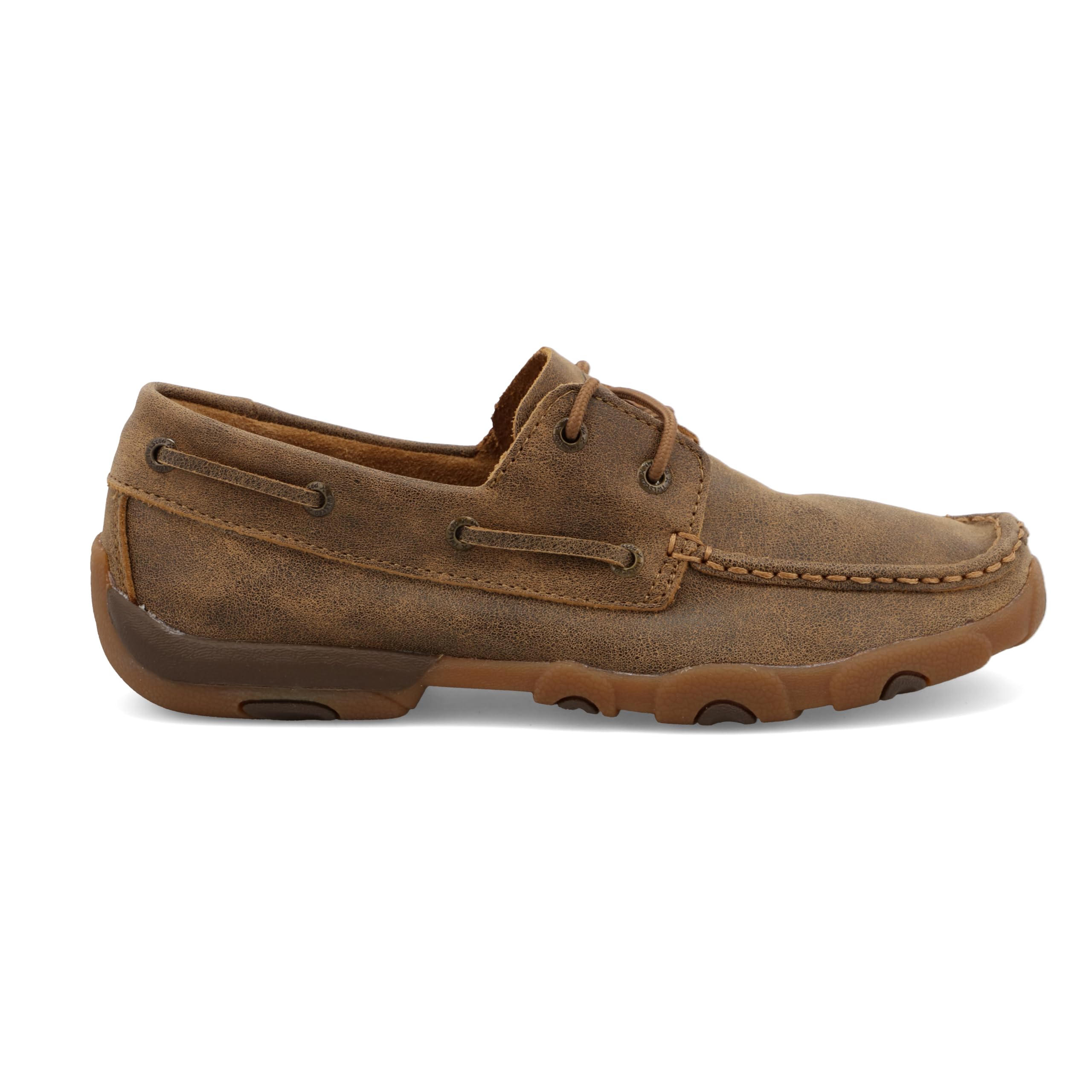 Twisted X Women's Comfortable Leather Boat Shoe Driving Moc - Slip-Resistant Moc Toe for Casual Wear, Boating & Driving