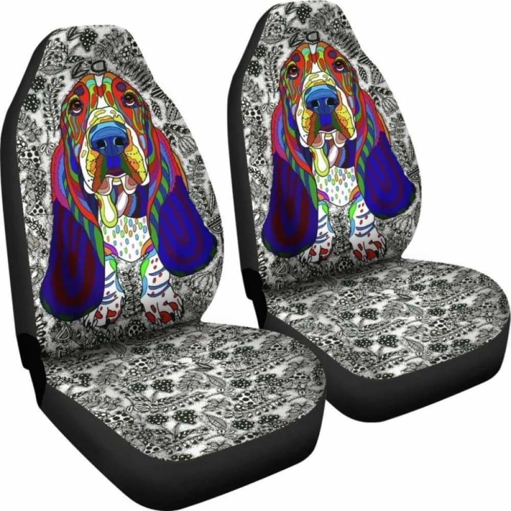 Basset Hound Dog Car Seat Covers for Cars, Trucks & SUVs - Waterproof Pet Seat Protector (Fits 17-20 Models) - Perfect for Road Trips & Pet Travel Accessories