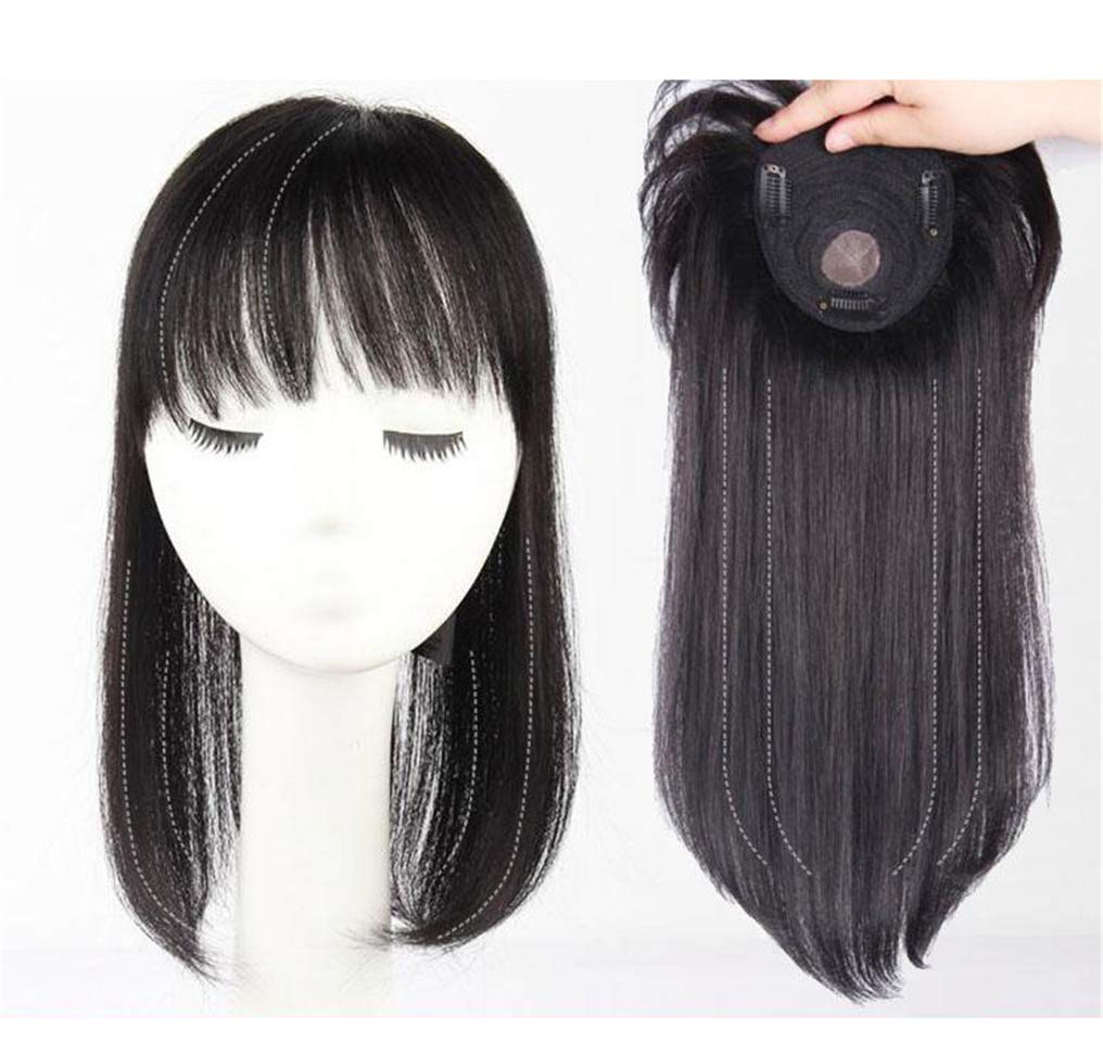 LXUE 10x11cm Clip-in Human Hair Toppers for Women with Bangs - 8