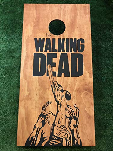 The Walking Dead Cornhole Board Set - Premium Zombie-Themed Bean Bag Toss Game for Outdoor Parties, Tailgating & Backyard Fun