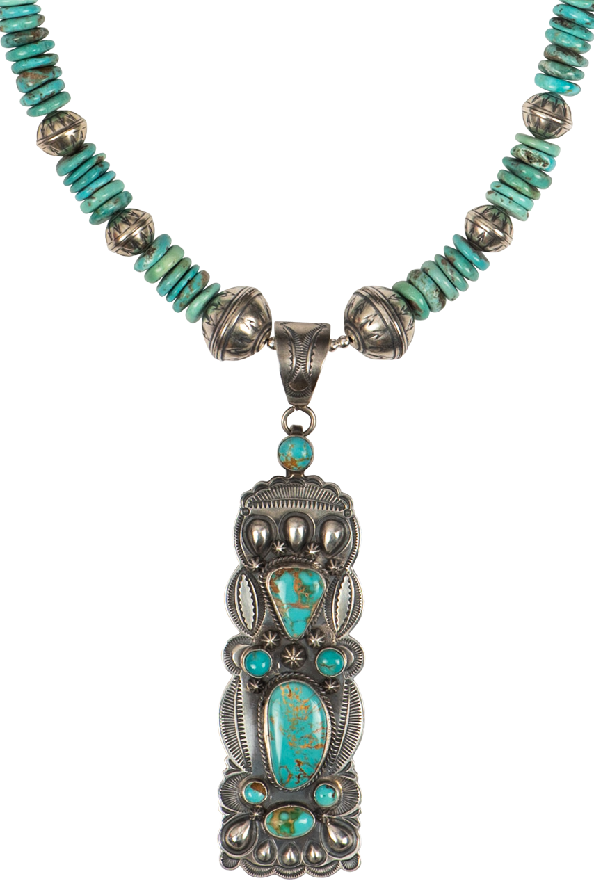 Authentic Royston Turquoise Jewelry Set - Handmade Sweet Tea Necklace & Earrings for Women | Perfect for Boho, Western & Casual Outfits