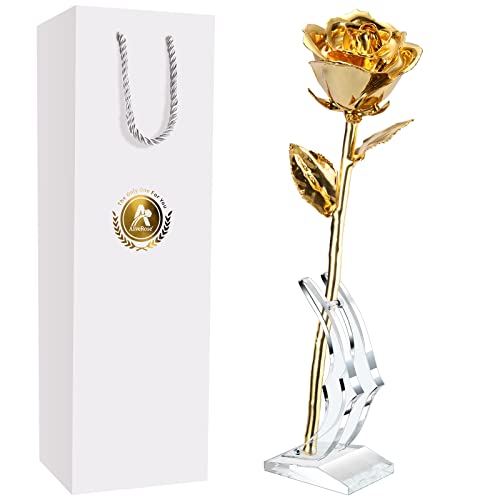 12.golden Rose With Stand