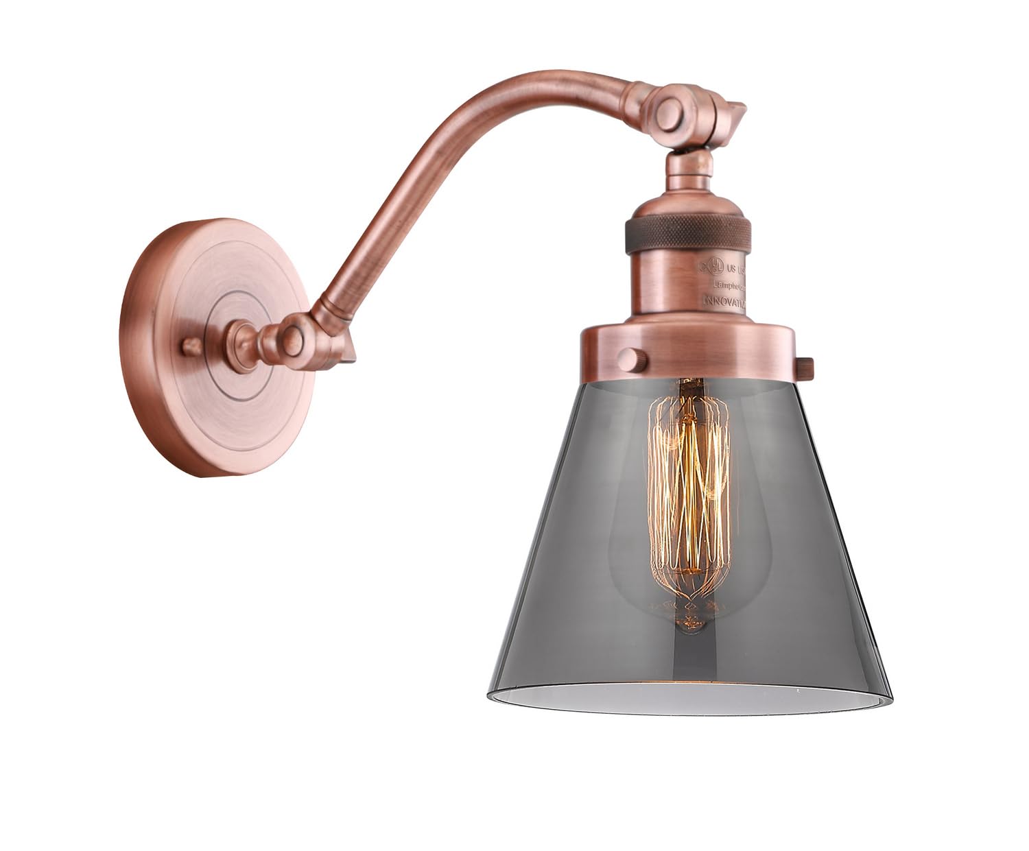 515-1W-AC-G63 LED Vintage Edison Bulb with Antique Copper Cord Set - Perfect for Industrial Pendant Lights, Cafe Decor & Retro Home Lighting