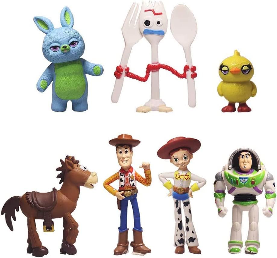DUDOK 7-Piece Toy Story Action Figure Set - Woody, Buzz Lightyear & Friends - PVC Collectible Dolls for Kids & Adults - Perfect for Display, Play & Disney Movie Collections