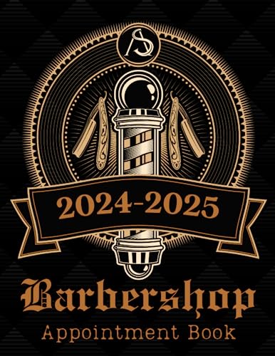 2024-2025 Barber Appointment Book - Weekly & Daily Salon Planner with Client Log, Yearly Calendar & Holiday List | Perfect for Barbershops & Beauty Salons | Organize Appointments & Boost Productivity