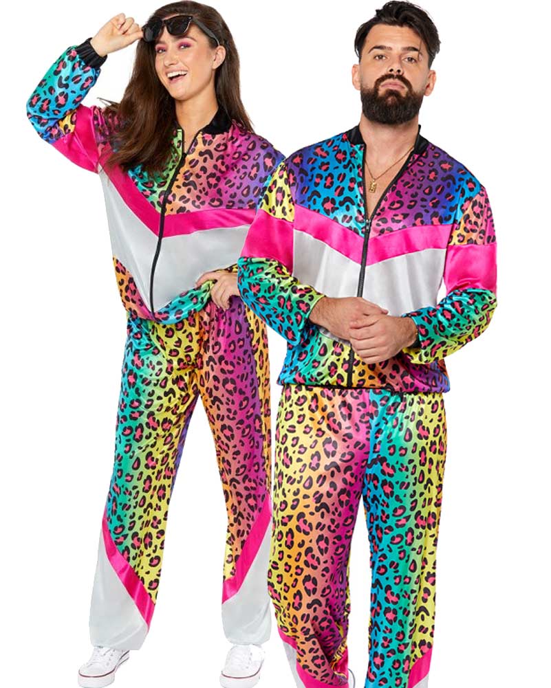 80s Neon Animal Shell Suit Adult Costume - Retro 80s Party Outfit, Halloween Costume, Cosplay & Themed Dress Up for Men & Women