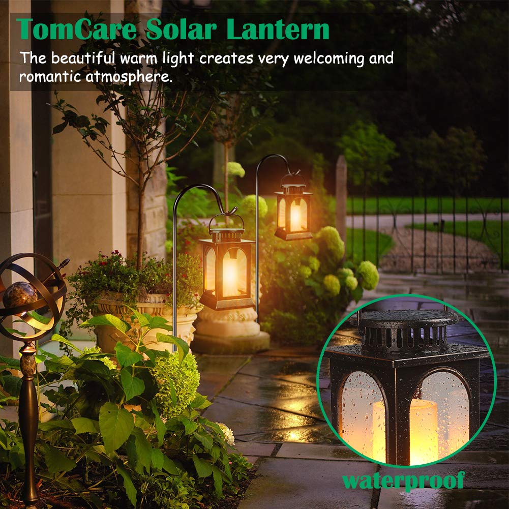 TomCare Solar Torch Lights Outdoor - Waterproof Flickering Flame Solar Lights for Garden, Patio, Yard - Decorative Landscape Lighting for Pathways, Poolside & Backyard Parties