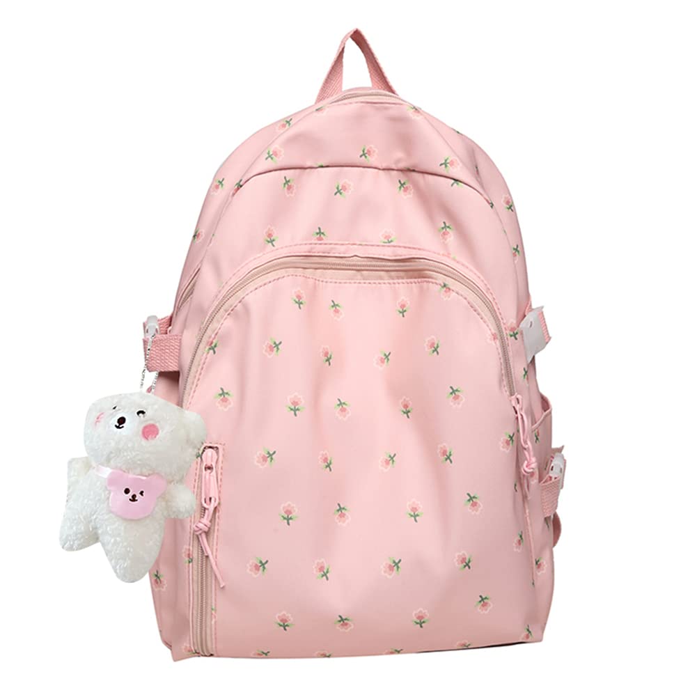 Cute Kawaii Floral Backpack for Women & Girls - Stylish School Bag, Coquette Aesthetic Rucksack for College, Travel & Everyday Use