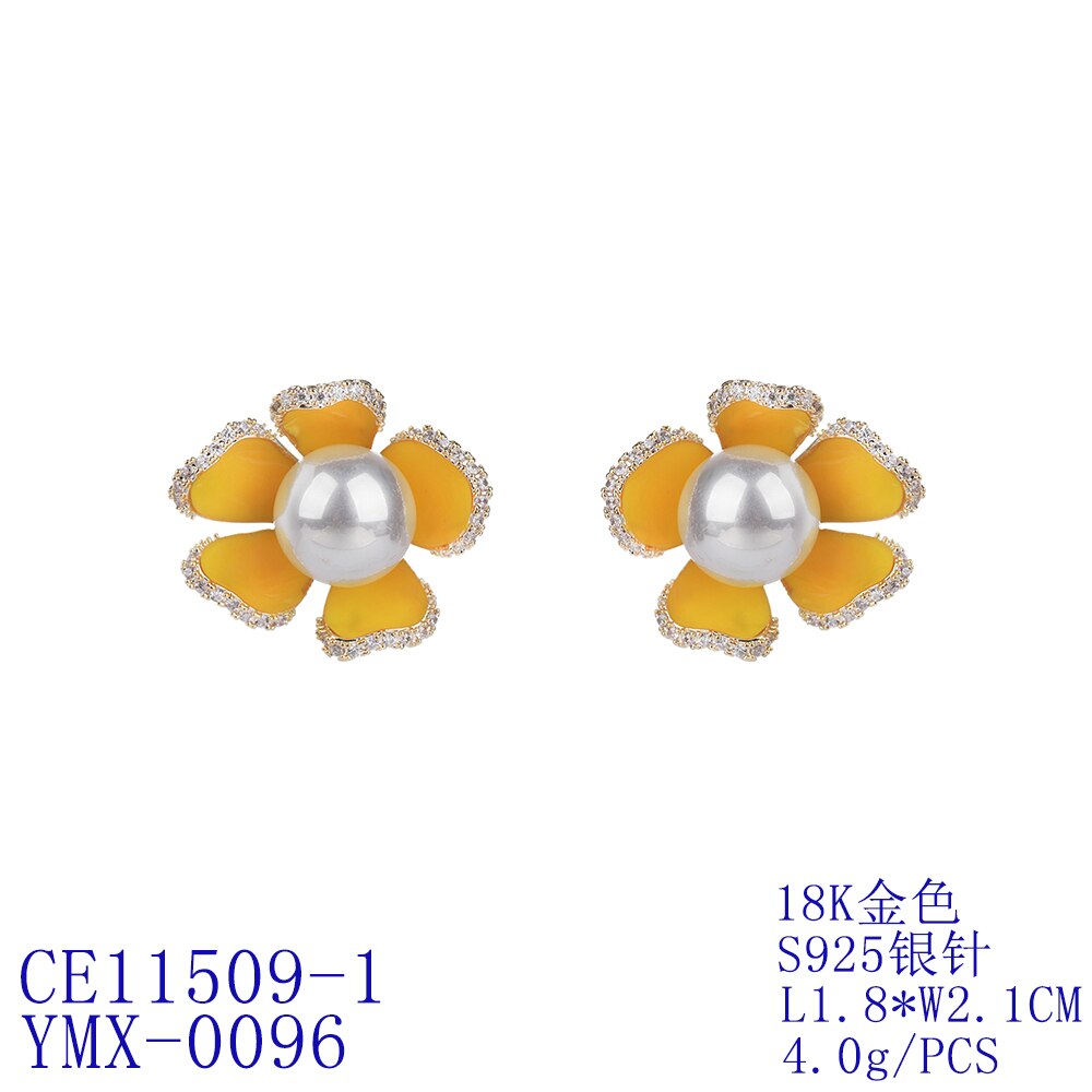 Cubic Zirconia CZ Flower Earrings for Wedding | Pearl Bridal Jewelry | Women's Birthday Party Gift | Elegant Dangle Earrings for Special Occasions