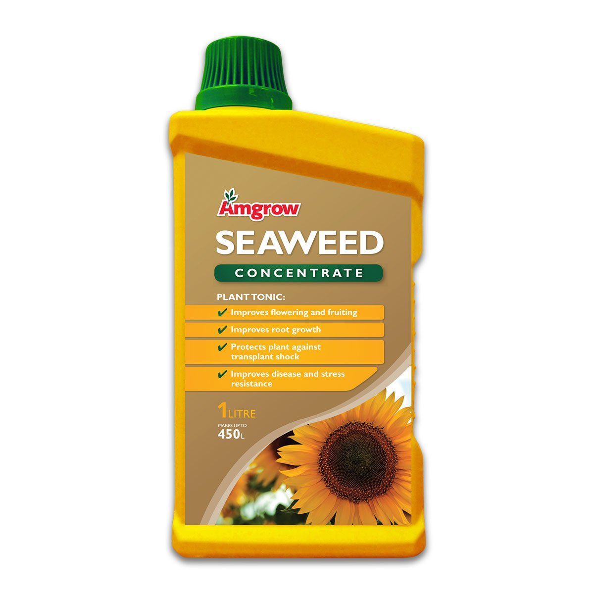 Amgrow Seaweed Concentrate - Organic Liquid Fertilizer for Plants, Flowers & Vegetables - Perfect for Indoor & Outdoor Gardening, Hydroponics & Lawn Care