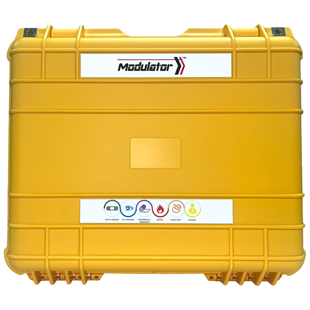 MODULATOR Waterproof Tough First Aid Kit 16.9 x 15 x 6 Inches - Emergency Medical Supplies for Camping, Hiking, Car & Home Safety