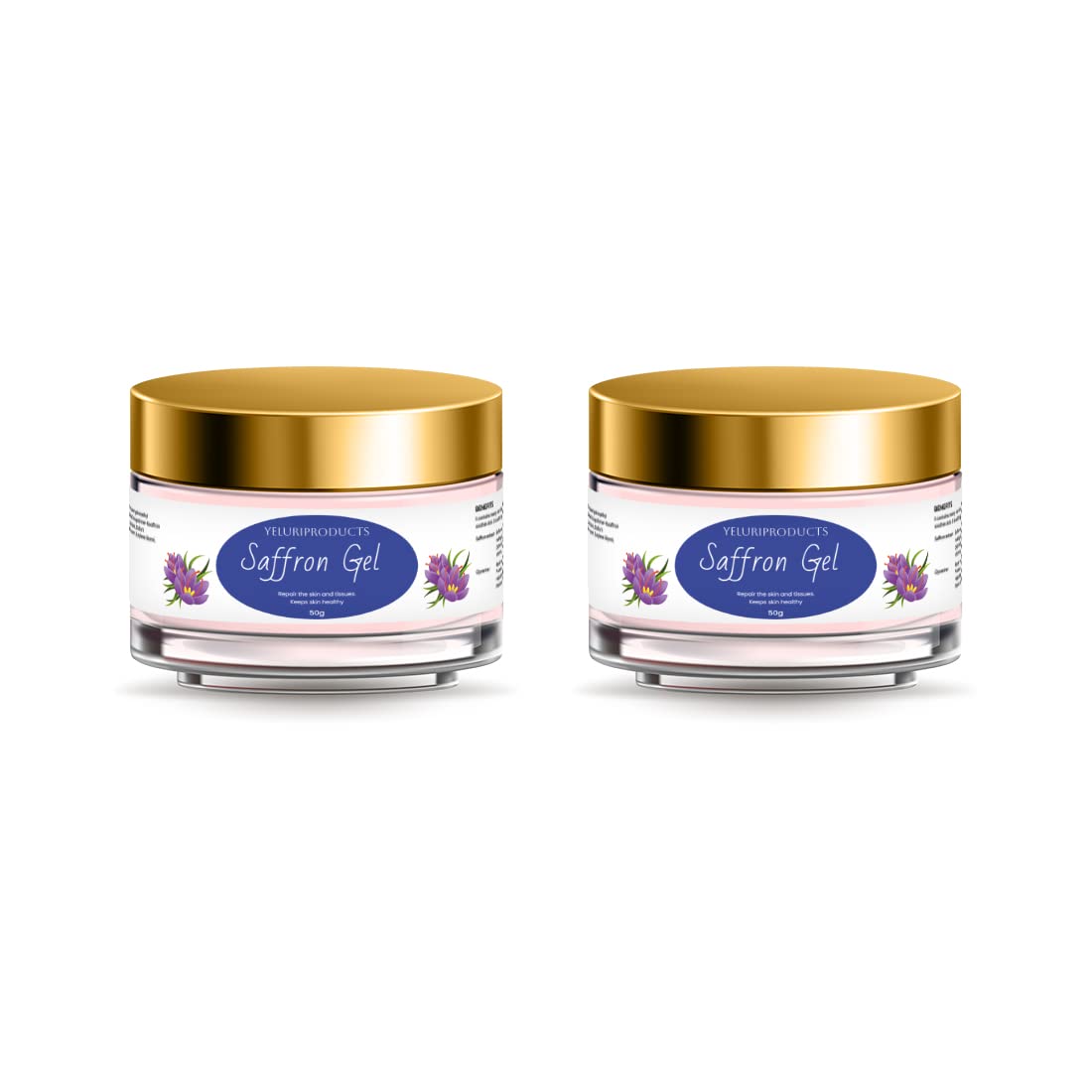 Yeluri Saffron Gel for Women - Brightening & Tan Removal, 50g (Pack of 2) | Glowing Skin Care Treatment for Face & Body | Perfect for Daily Use & Sun Protection