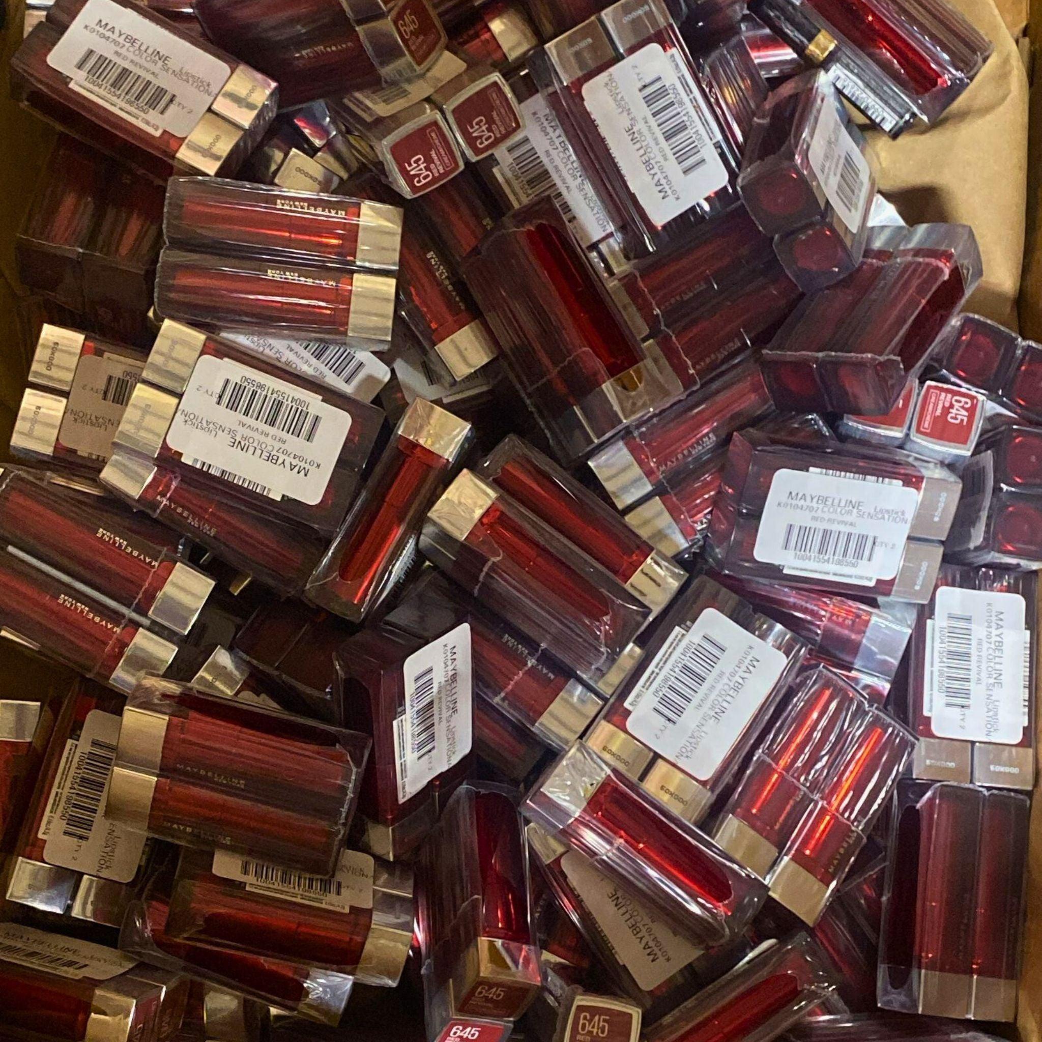 Maybelline Color Sensational Cream Lipstick - 645 Red Revival, 0.15 oz (50 Pcs Bulk) - Long Lasting Moisturizing Lip Color for Parties, Weddings & Everyday Wear