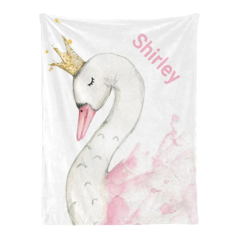 Personalized Baby Blanket with Name - Custom Fleece Swaddling Blanket for Newborns, Girls & Boys - Soft Nursery Throw 30