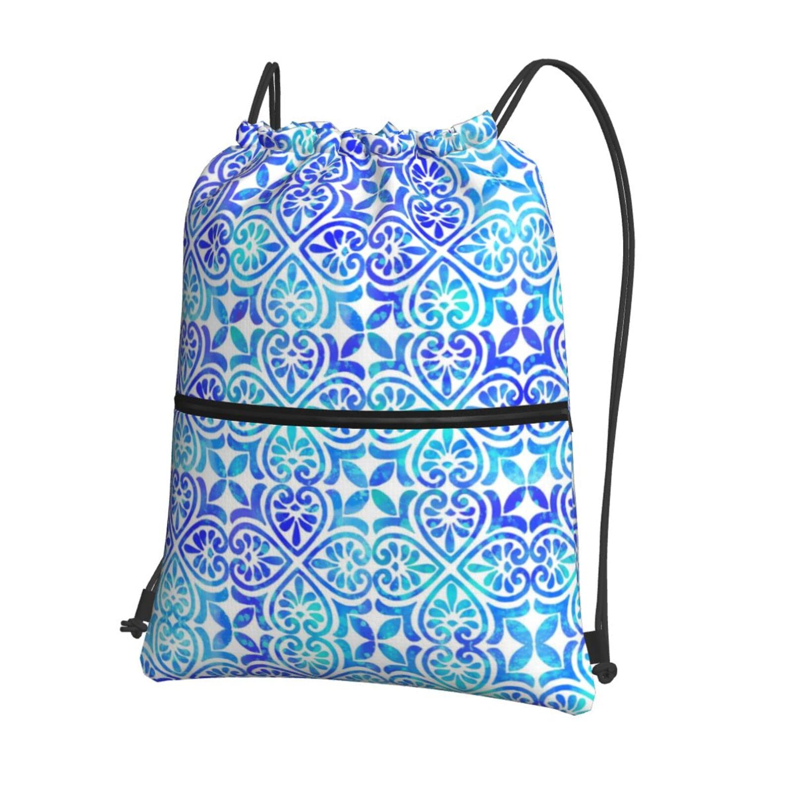 Bulk Drawstring Backpacks for Women & Men - Waterproof Nylon Gym Bags, Sports Sack Pack, Bohemian Style - Perfect for Workouts, Travel & Outdoor Activities