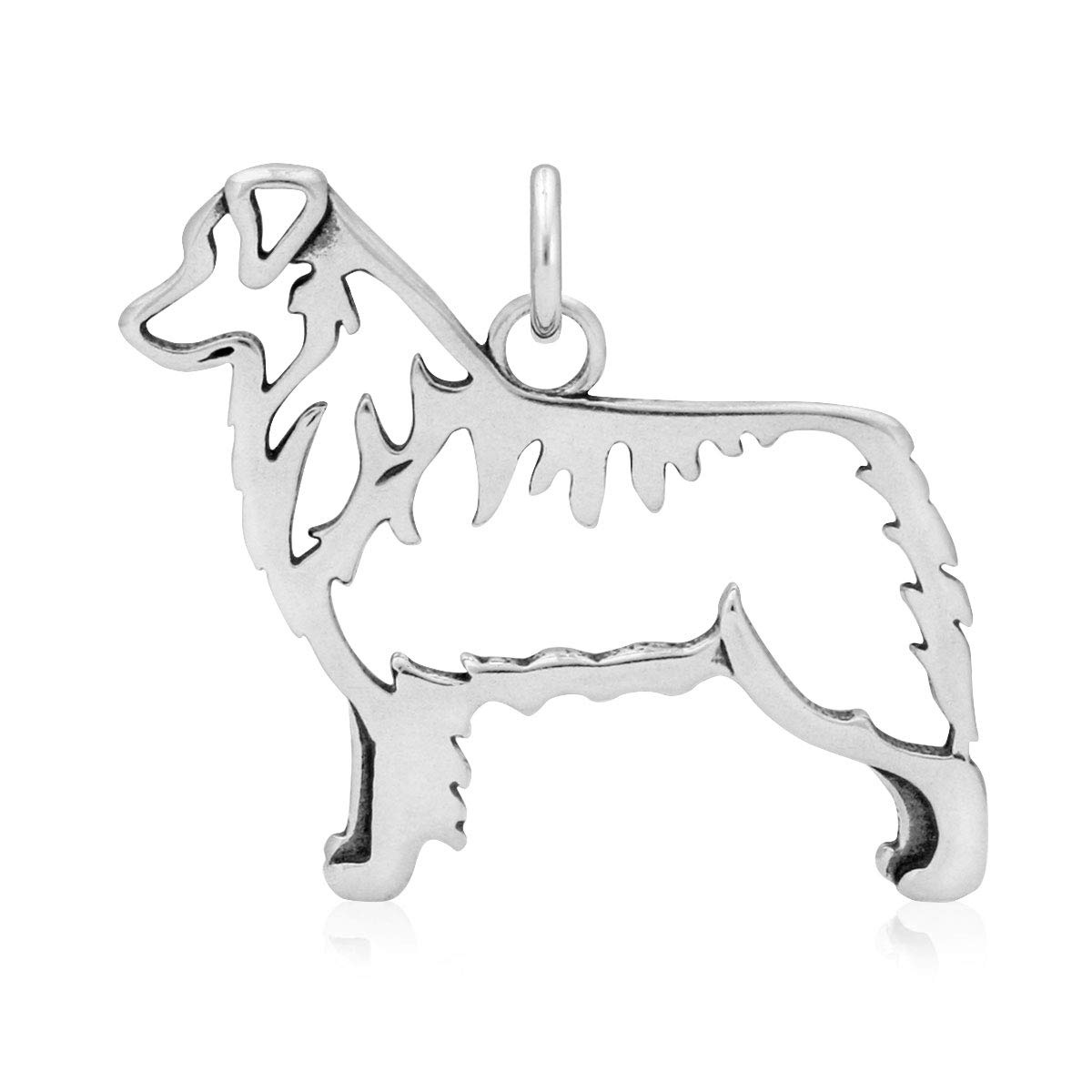 Sterling Silver Australian Shepherd Dog Pendant Necklace - Handmade Jewelry for Dog Lovers - Perfect Gift for Pet Owners & Animal Lovers - Great for Everyday Wear, Special Occasions & Dog-Themed Events