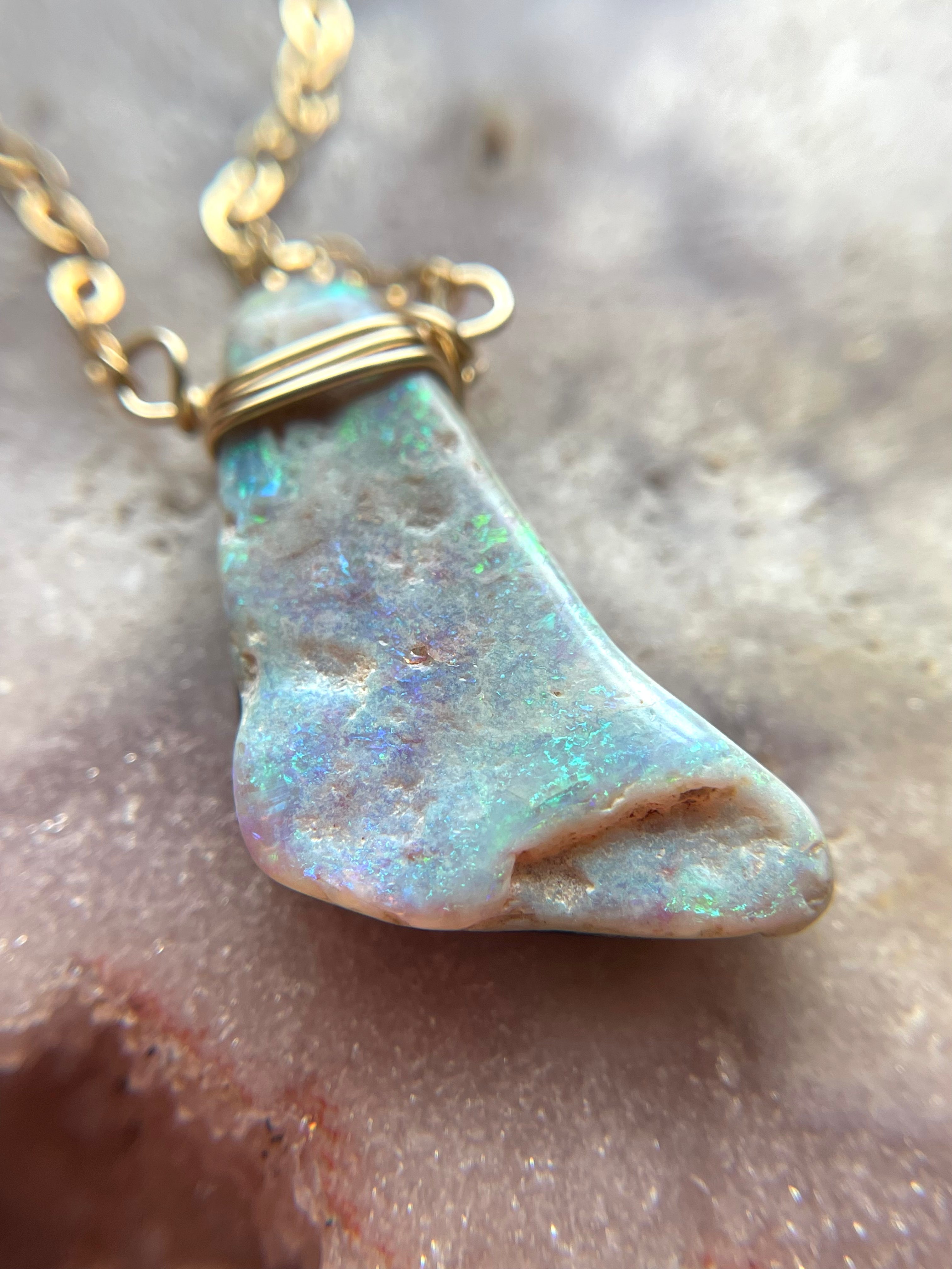 Australian Opal Doublet Pendant Necklace - 14K Gold Filled Women's Jewelry for Gift, Wedding & Special Occasions